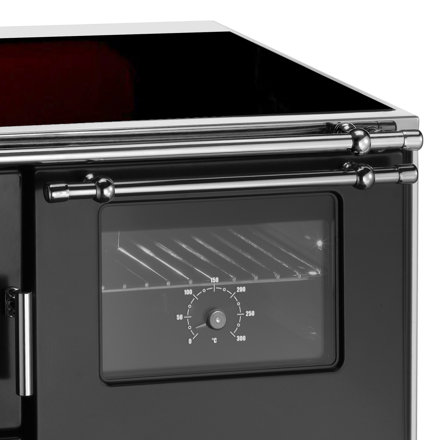 Wamsler K 176 F/A 70 Style Cuisinière Noire, Plaque Vitrocéramique, Four à Droite