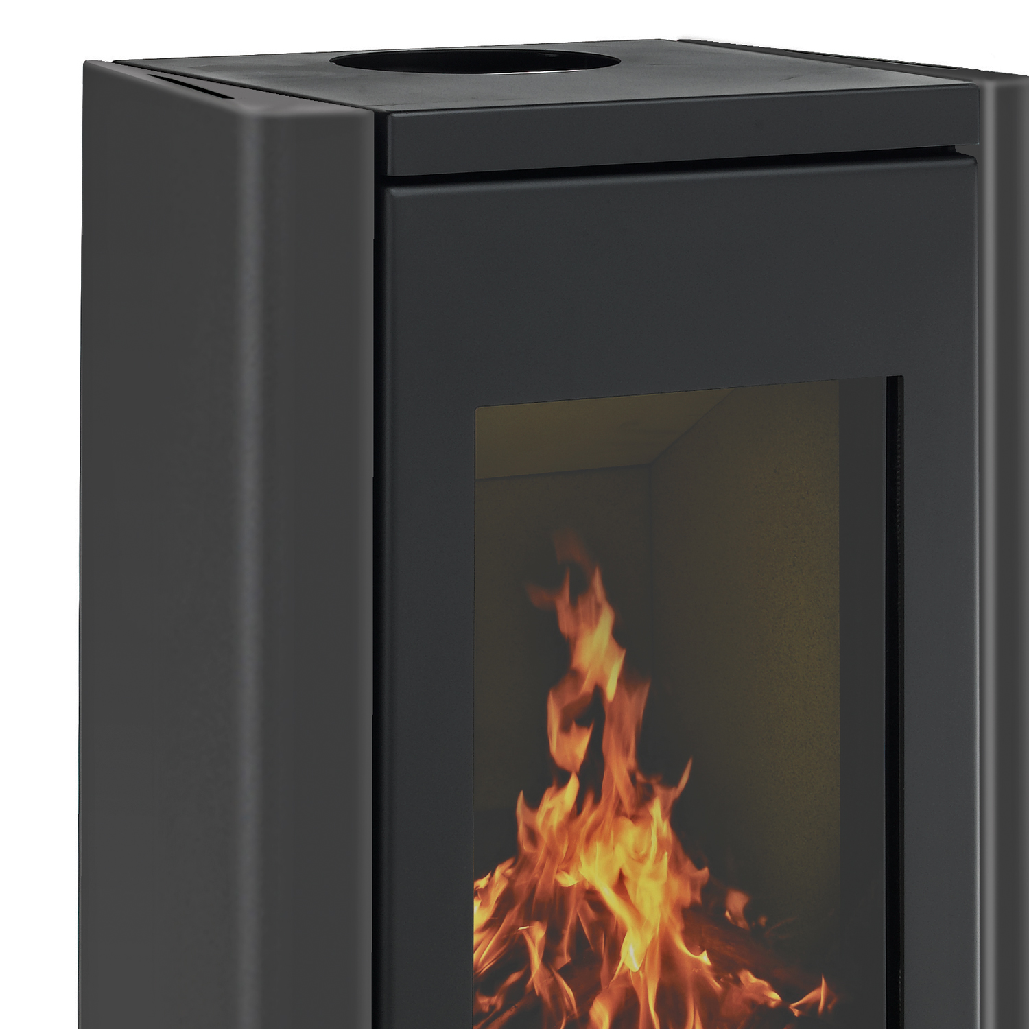 Poêle à bois Wamsler Myro-H en acier noir / gris