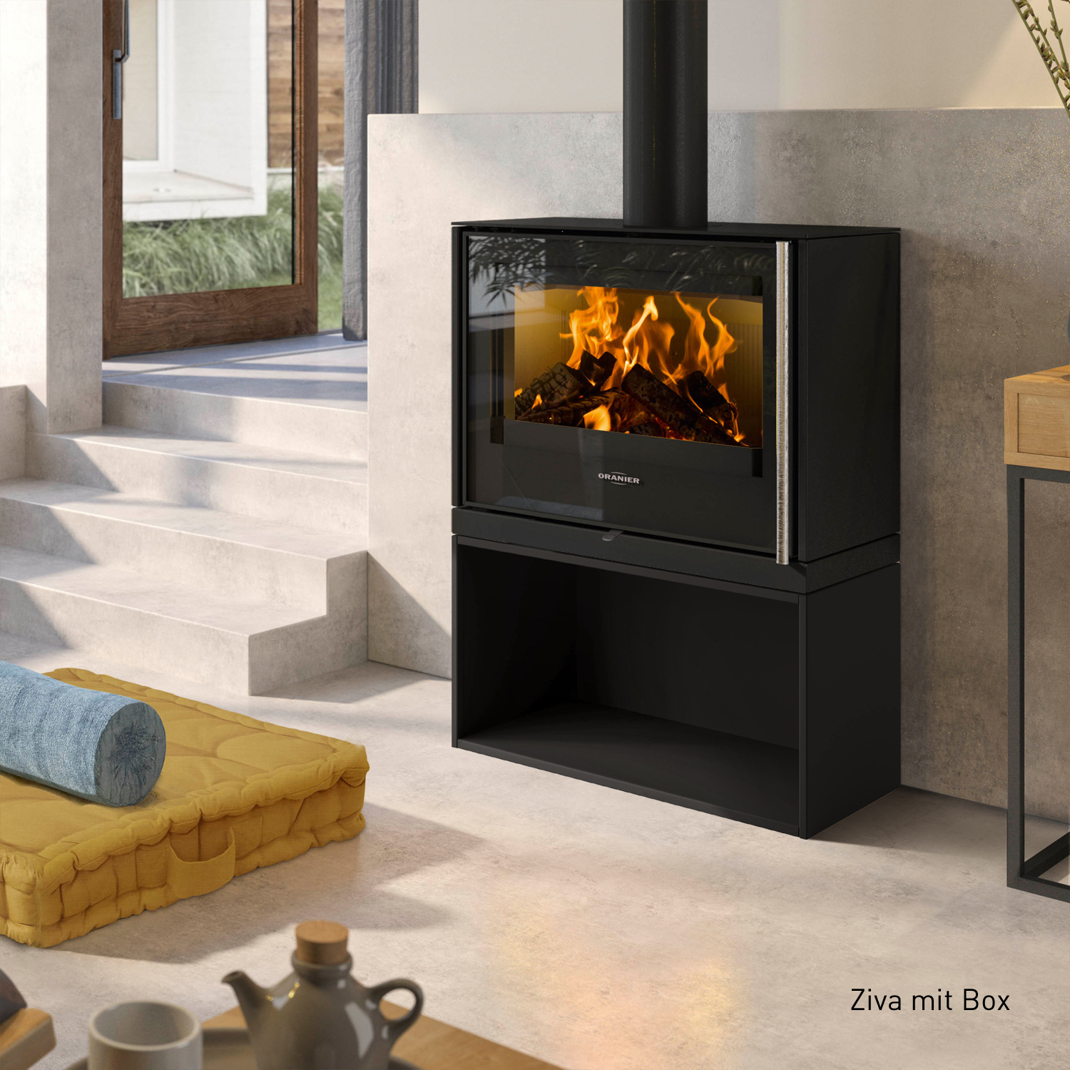 Oranier Ziva Poêle à bois Acier Noir