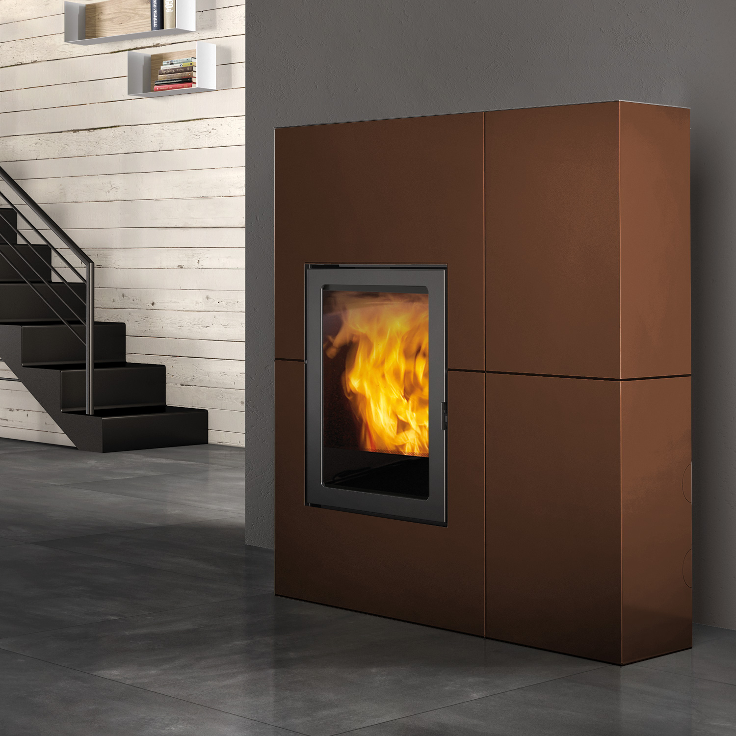 Edilkamin Blade12++ Evo poêle à granulés acier bronze