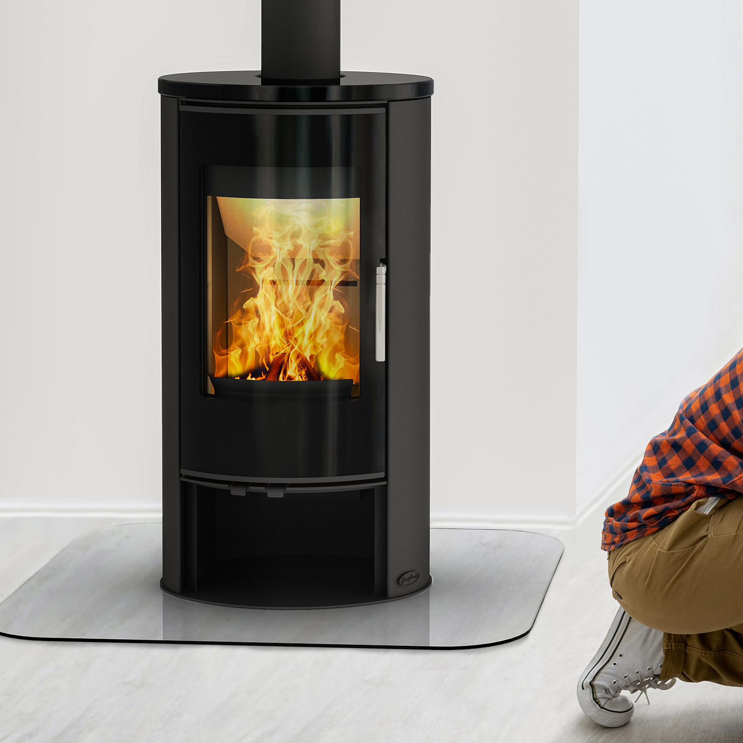 Cheminée Elite Kobe Poêle à bois Céramique Noire