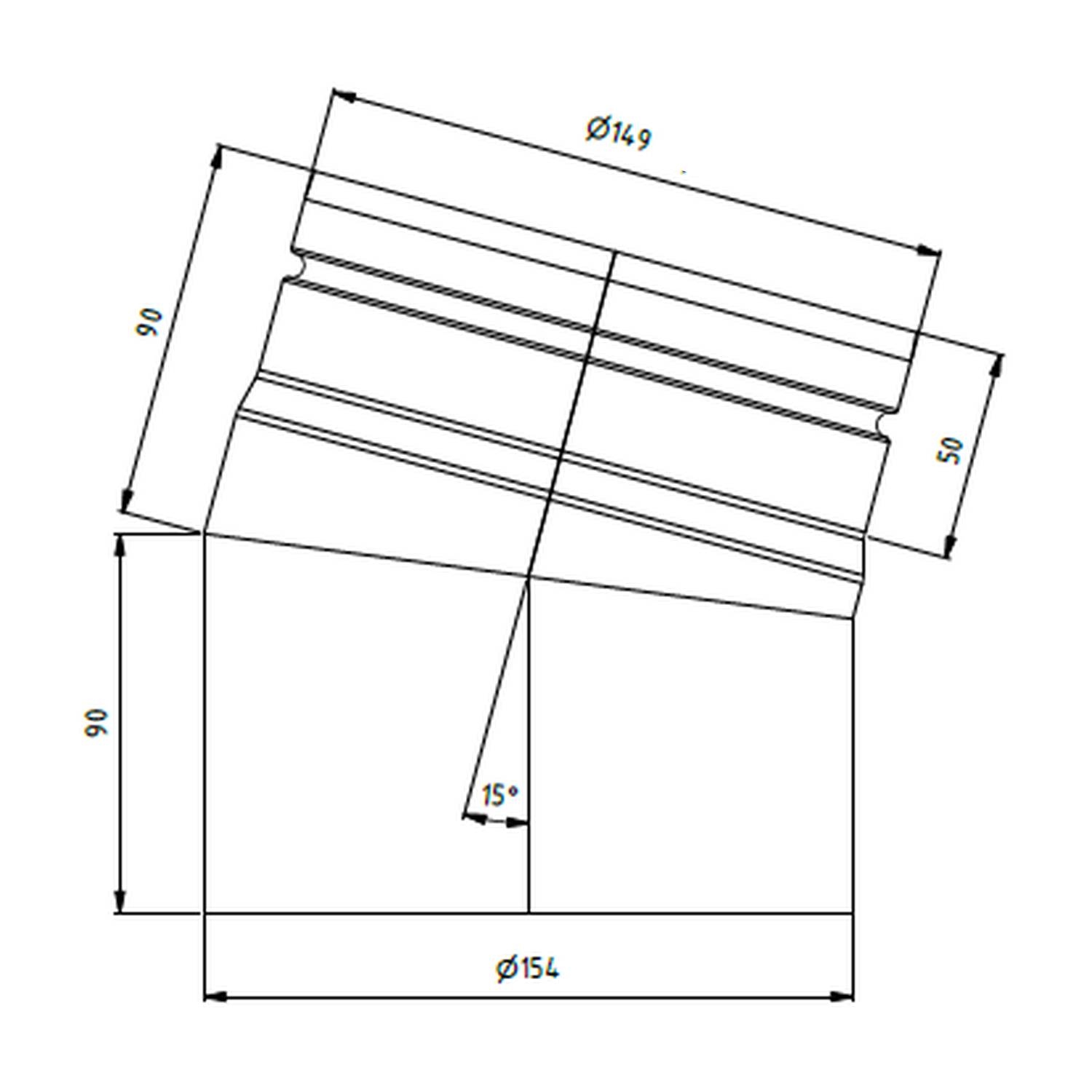 Raik Bogen LS diamètre 150/15° rétréci 2-pièces gris