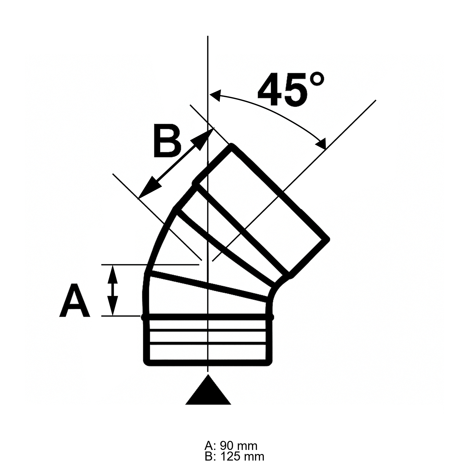 Schiedel PRIMA PLUS coude 0-45° orientable Ø113 mm simple paroi mat