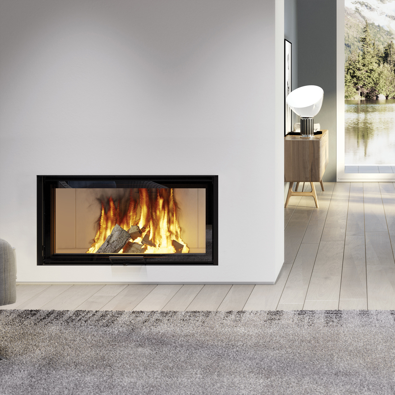 Edilkamin Windo 100 Insert de cheminée Foyer Blanc