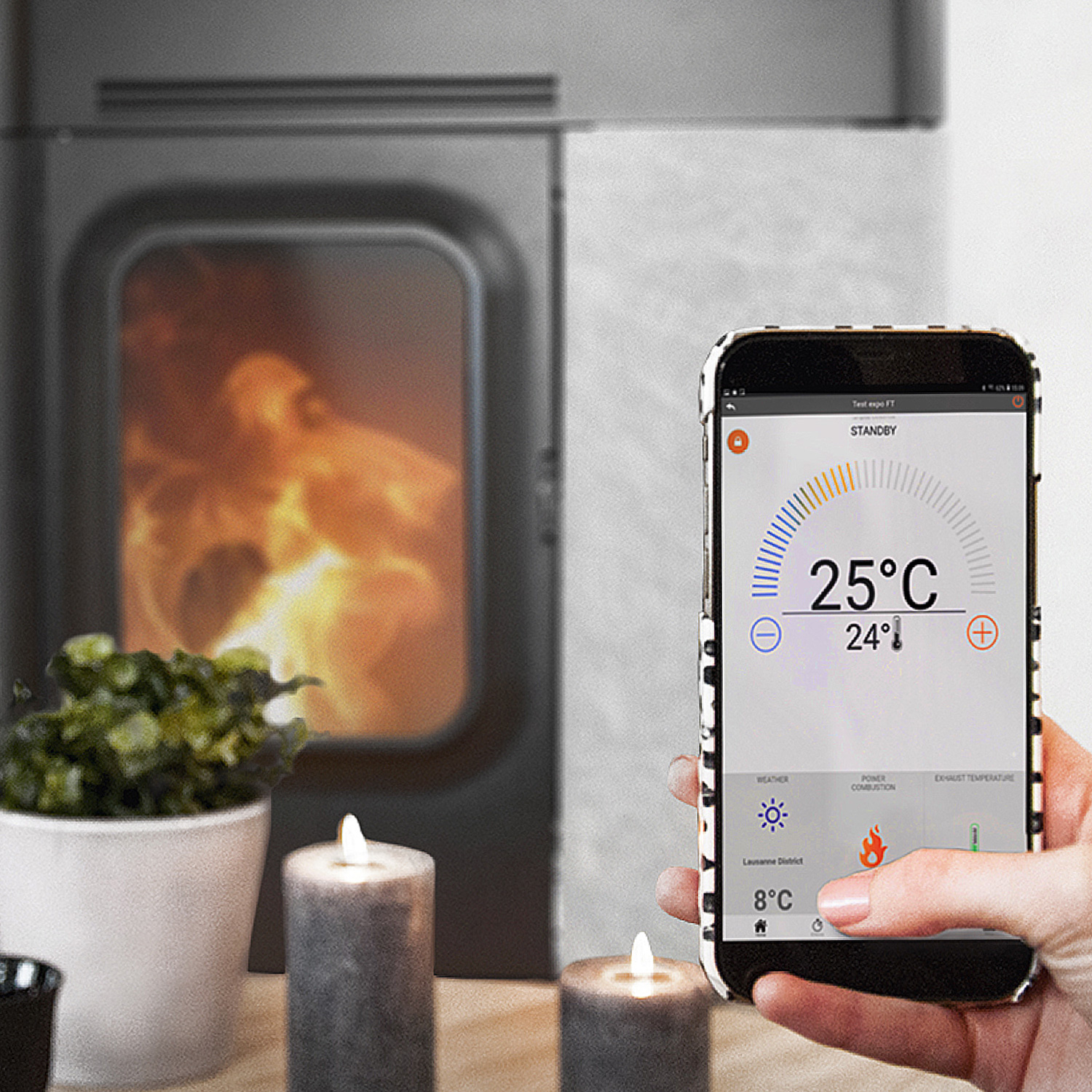 Justus smartCon-WiFi-Modul App pour poêles à granulés