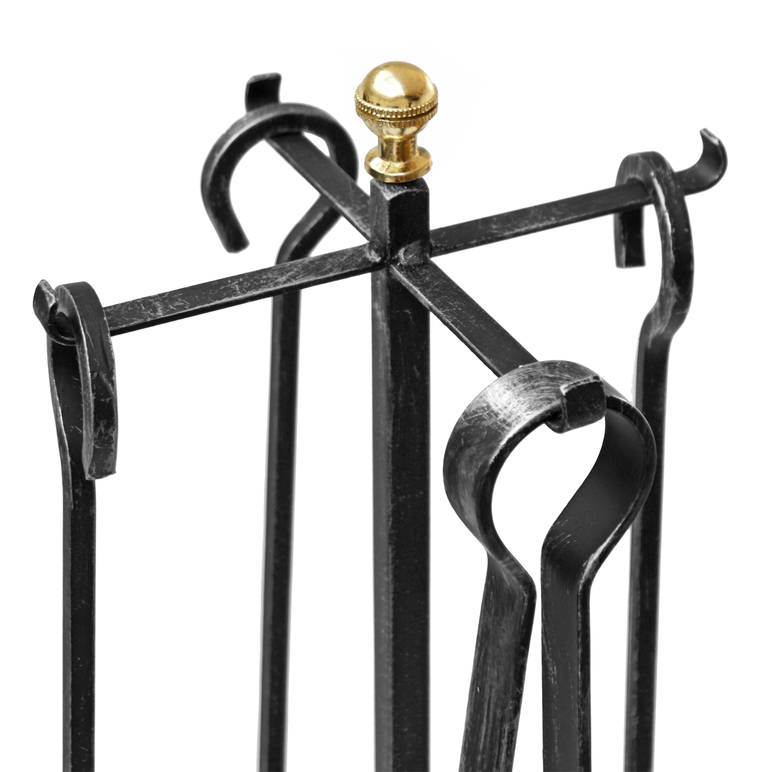 Raik Ensemble d'outils de cheminée Heinrich, 4 pièces, fer forgé, 64 cm