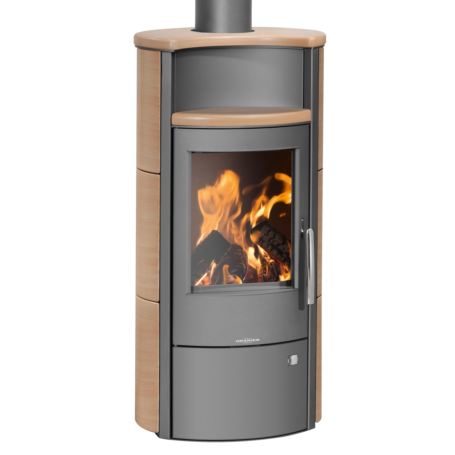 Oranier Pori 5 Poêle à bois Acier Gris Fonte / Carrelage Corretto