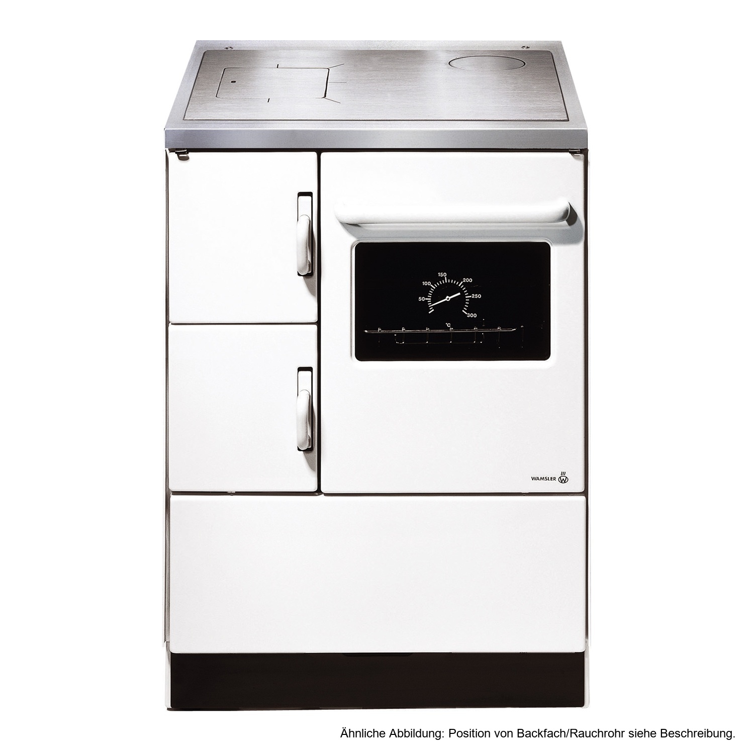 Wamsler K 118 Cuisinière à bois à gauche blanc avec plaque en acier