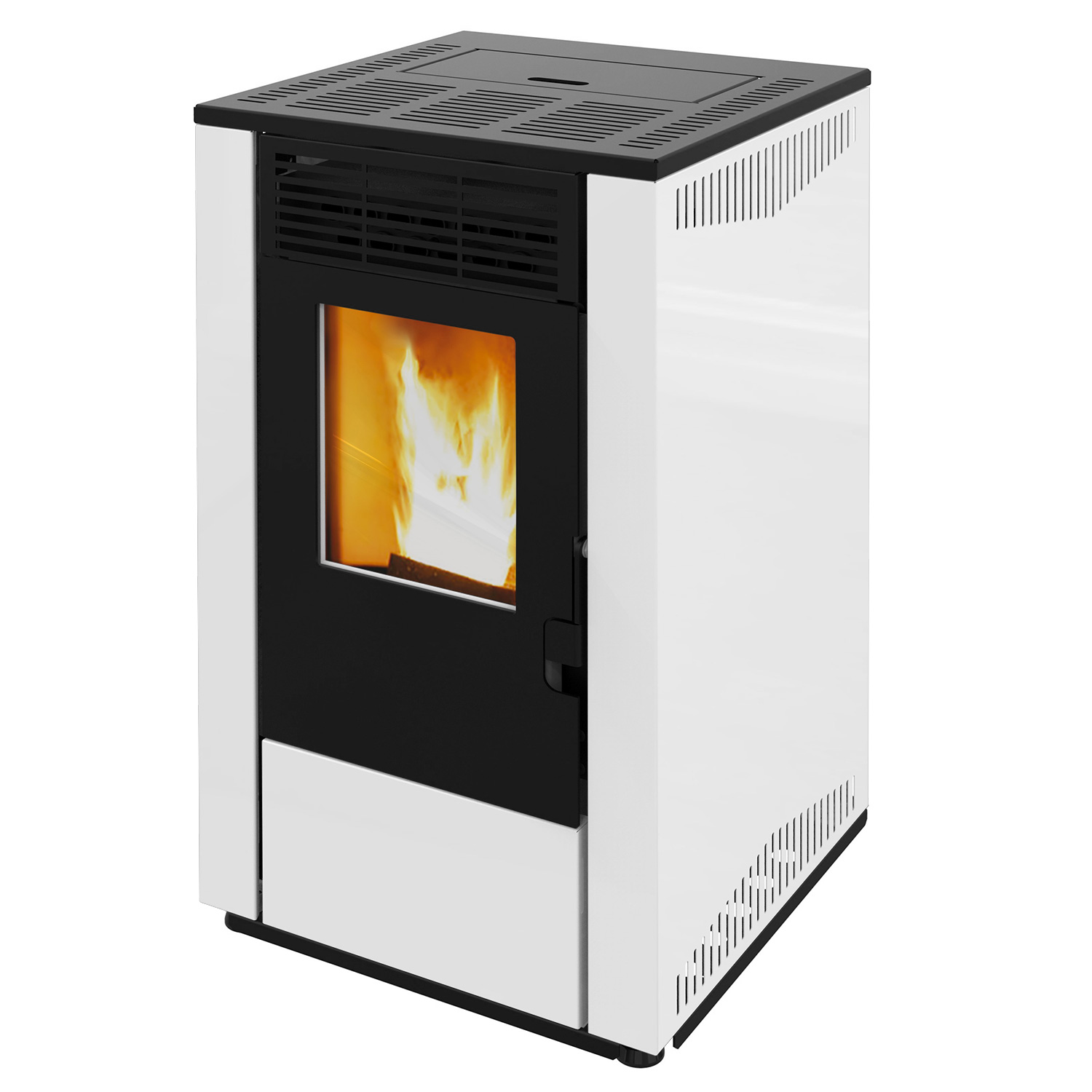 Wamsler WPO 7 Poêle à granulés Acier Blanc, côtés droits