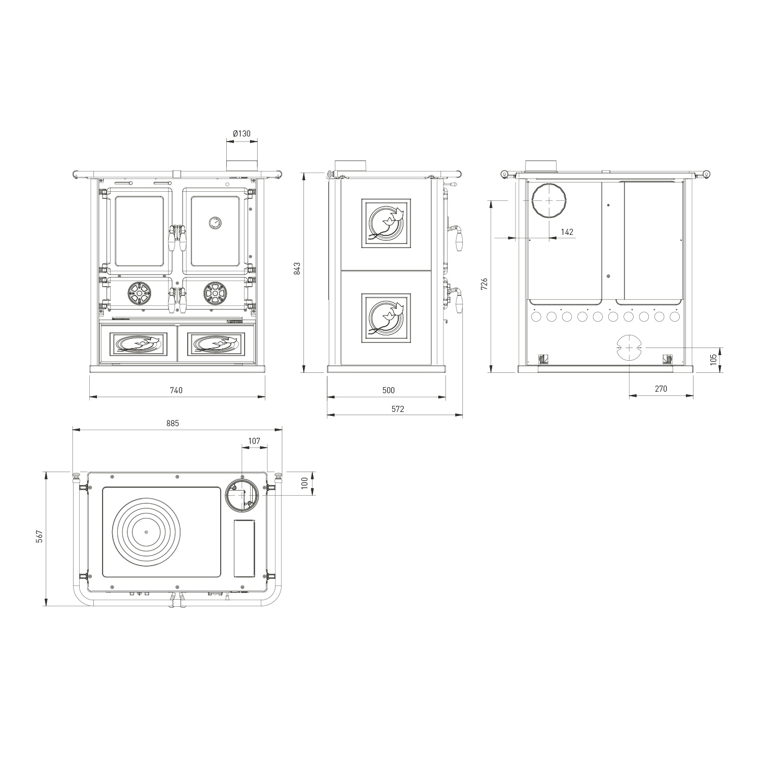 La Nordica Rosetta 16 cuisinière à bois Liberty Panna