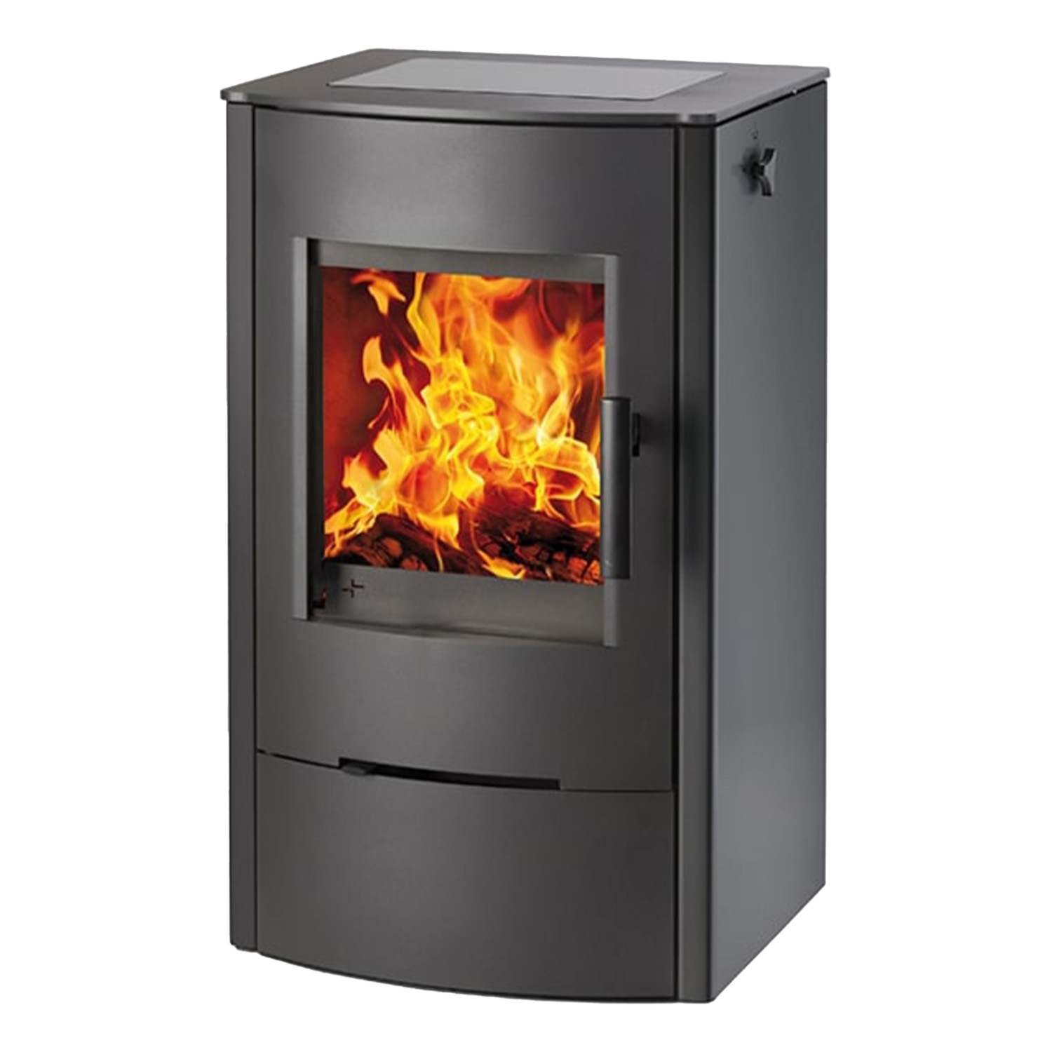 Haas+Sohn ELLMAU COOK easy poêle à bois avec plaque de cuisson vitrocéramique perle-noir