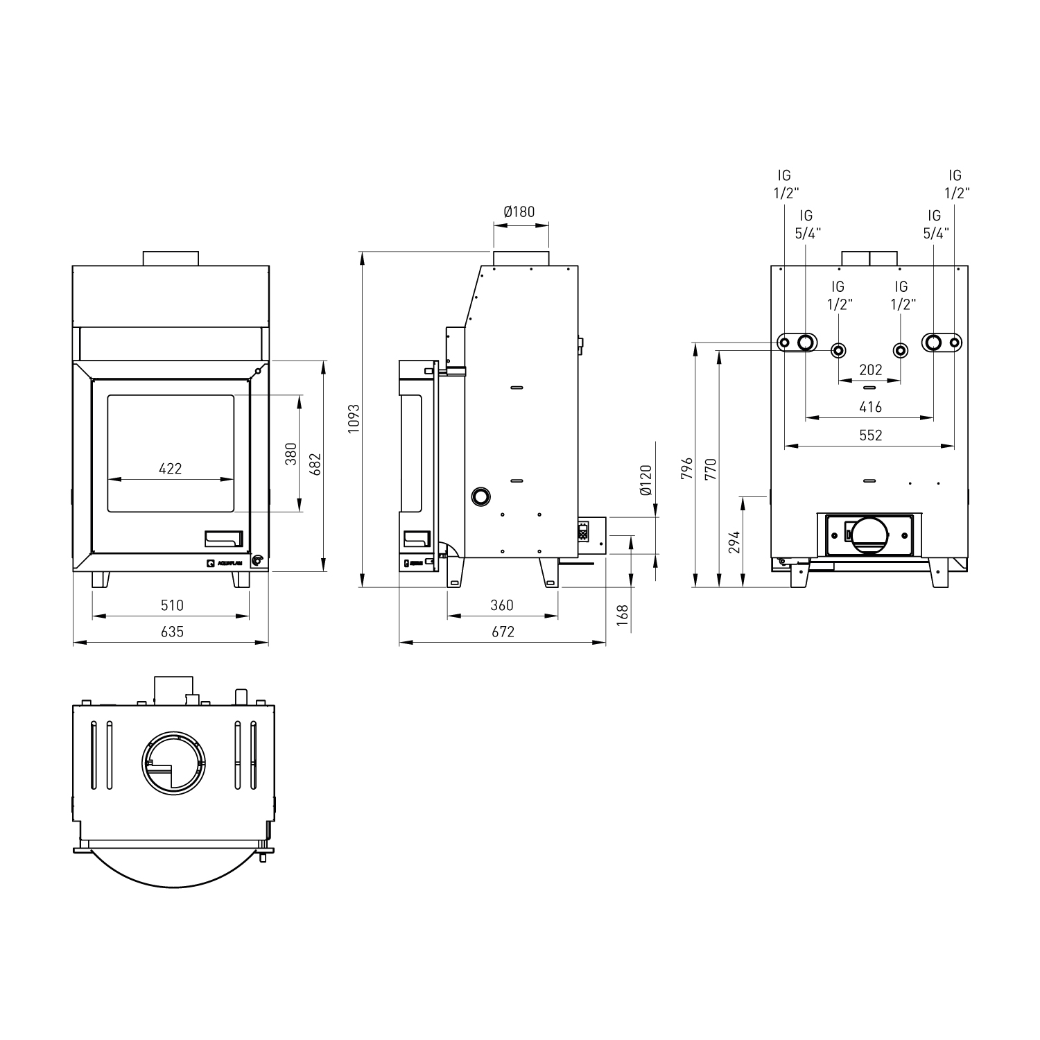 Aquaflam 17 Panorama Basic Insert de cheminée à eau
