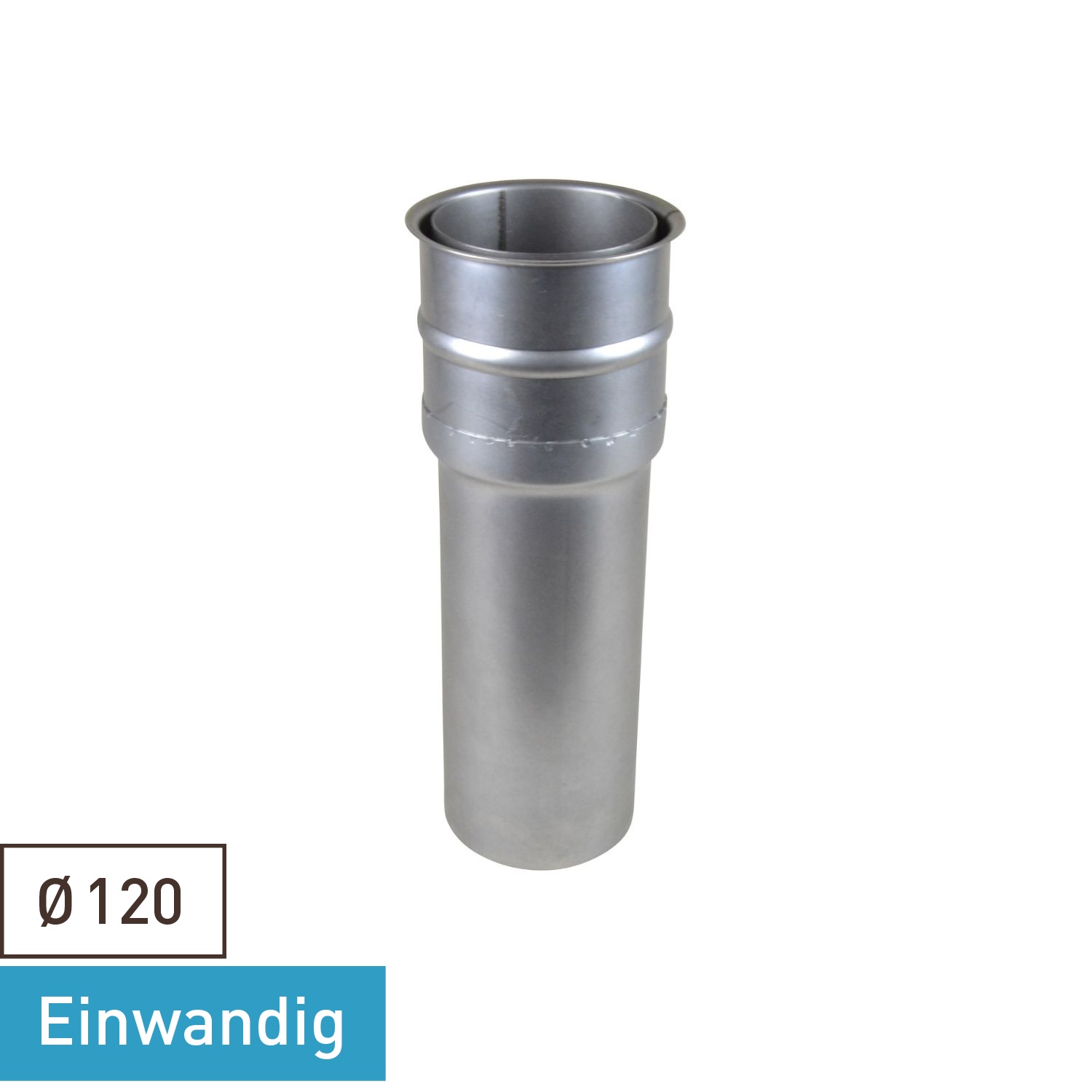 Raik Tuyau de Fumée / Tuyau de Poêle 120mm - Doublure à Double Paroi avec Rallonge 400mm non revêtue