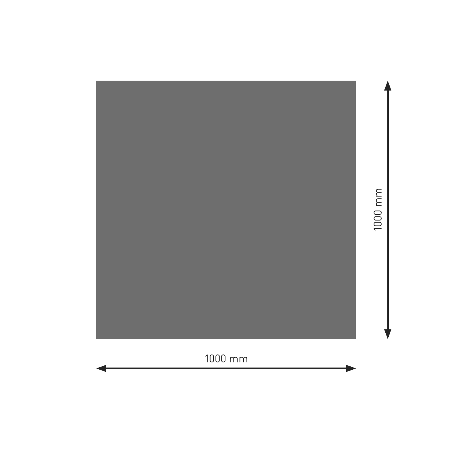 Plaque de base Raik B1 Rectangle / Carré gris foncé revêtement en poudre 1000 x 1000 mm