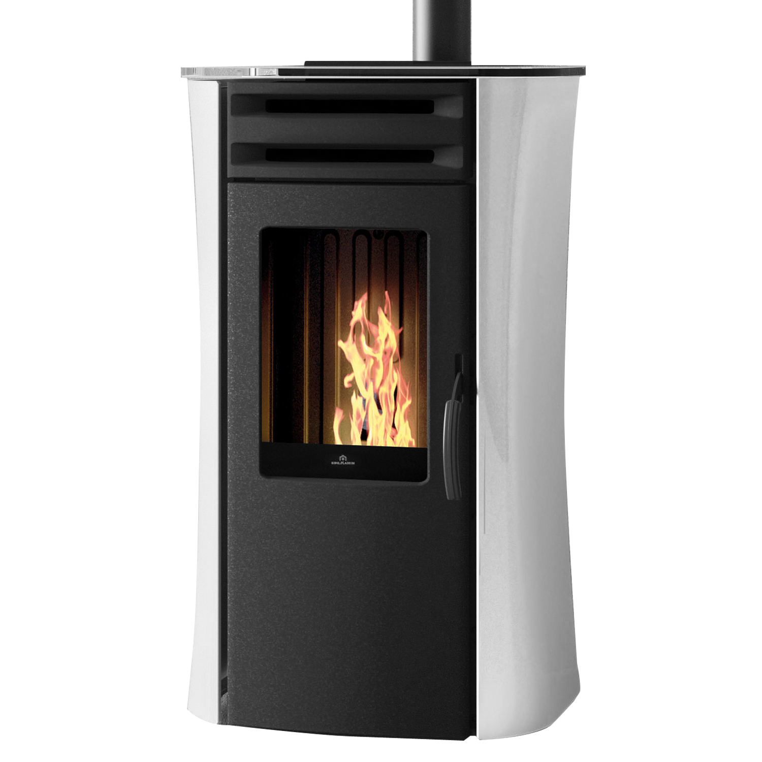 Edilkamin Dania Air Tight Plus poêle à granulés acier noir / verre blanc