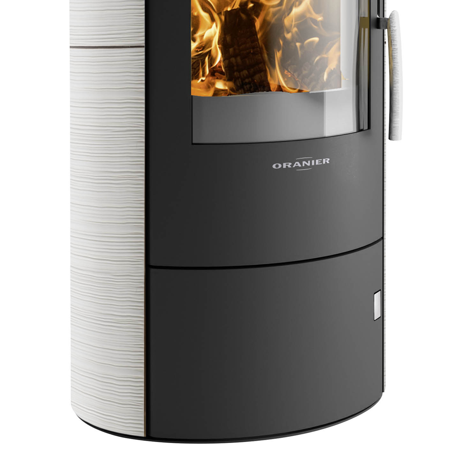 Oranier Polar 7 2.0 Poêle à bois Acier Noir / Céramique Blanc Soie