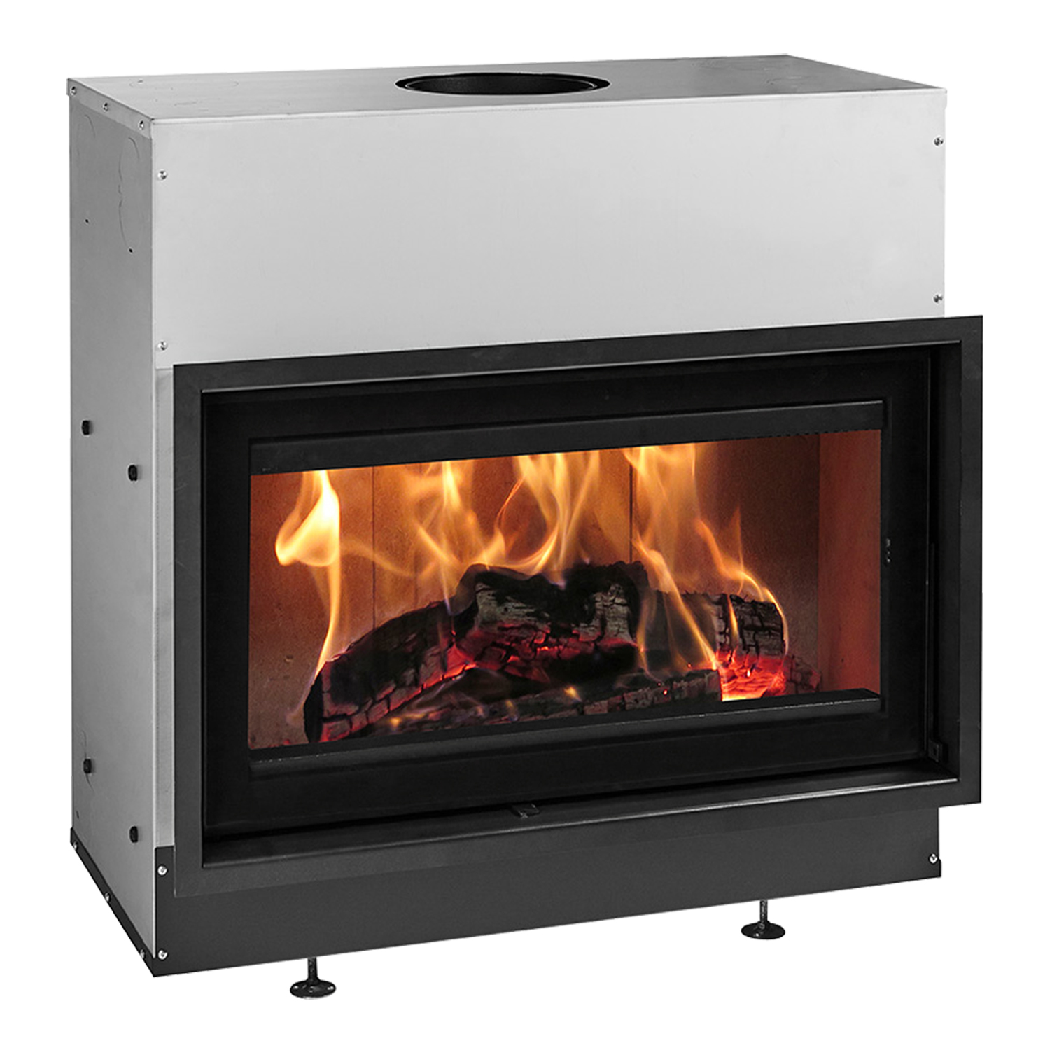 Dovre Vista 802C/V2 insert de cheminée à bois avec plaques de vermiculite dans le foyer