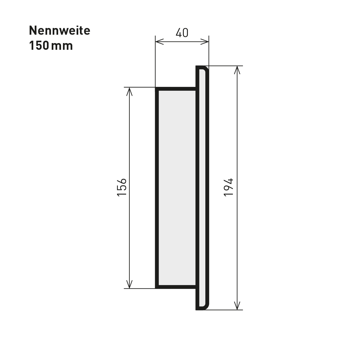 Raik Tuyau de fumée / Tuyau de poêle 150mm - Bouchon aveugle noir