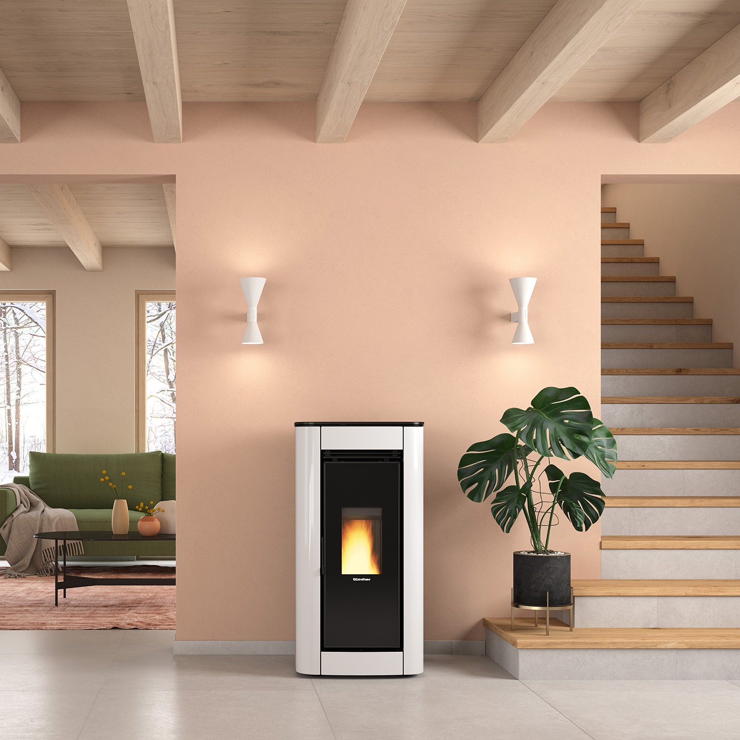 Extraflame Evolution Line Ilary Plus poêle à granulés acier blanc Extraflame Evolution Line Ilary Plus poêle à granulés acier blanc