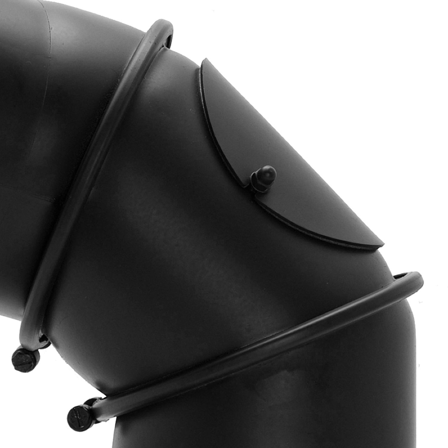 Coude de conduit de fumée Raik / Tuyau de poêle 250 mm - 0° - 90° avec ouverture de nettoyage noir