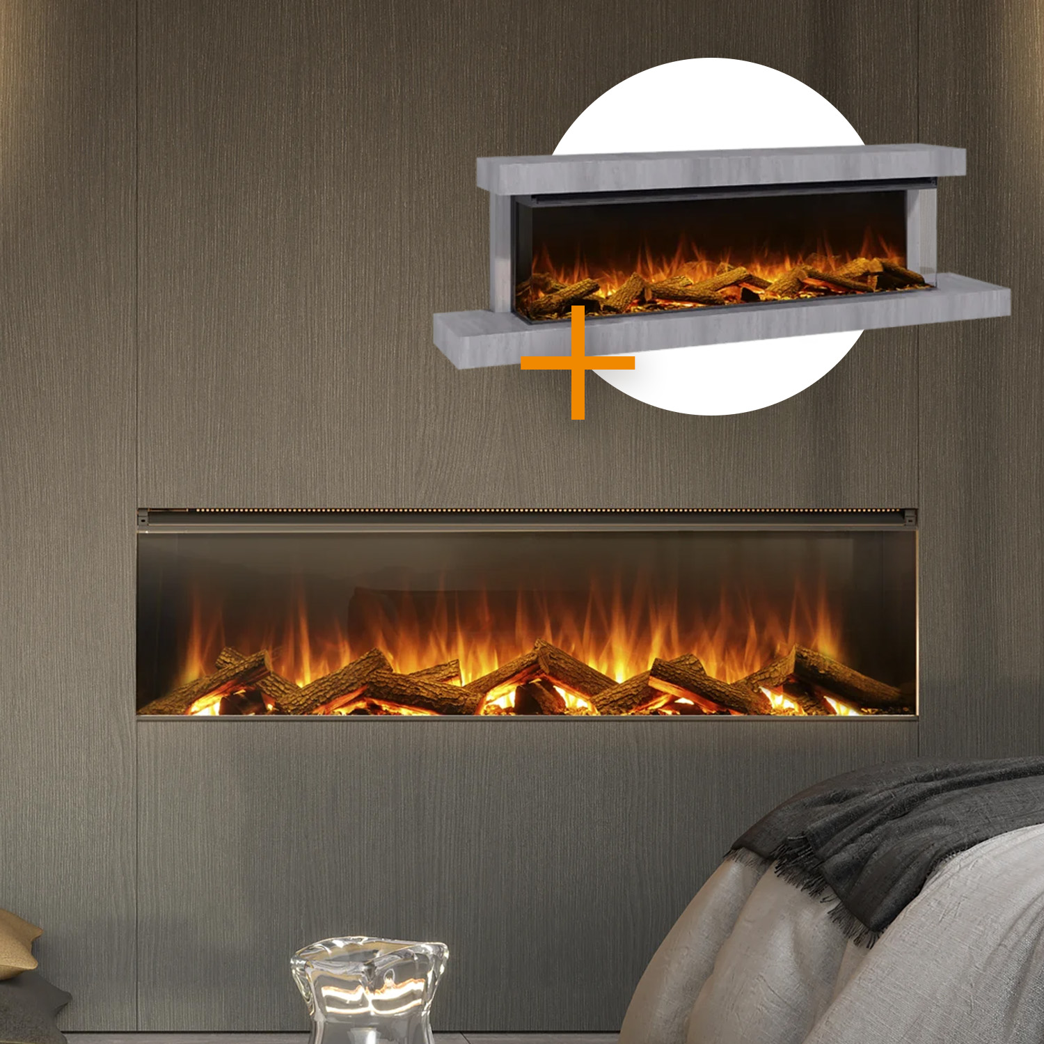 La Nordica Lumen 1600 Cheminée électrique LED pierre