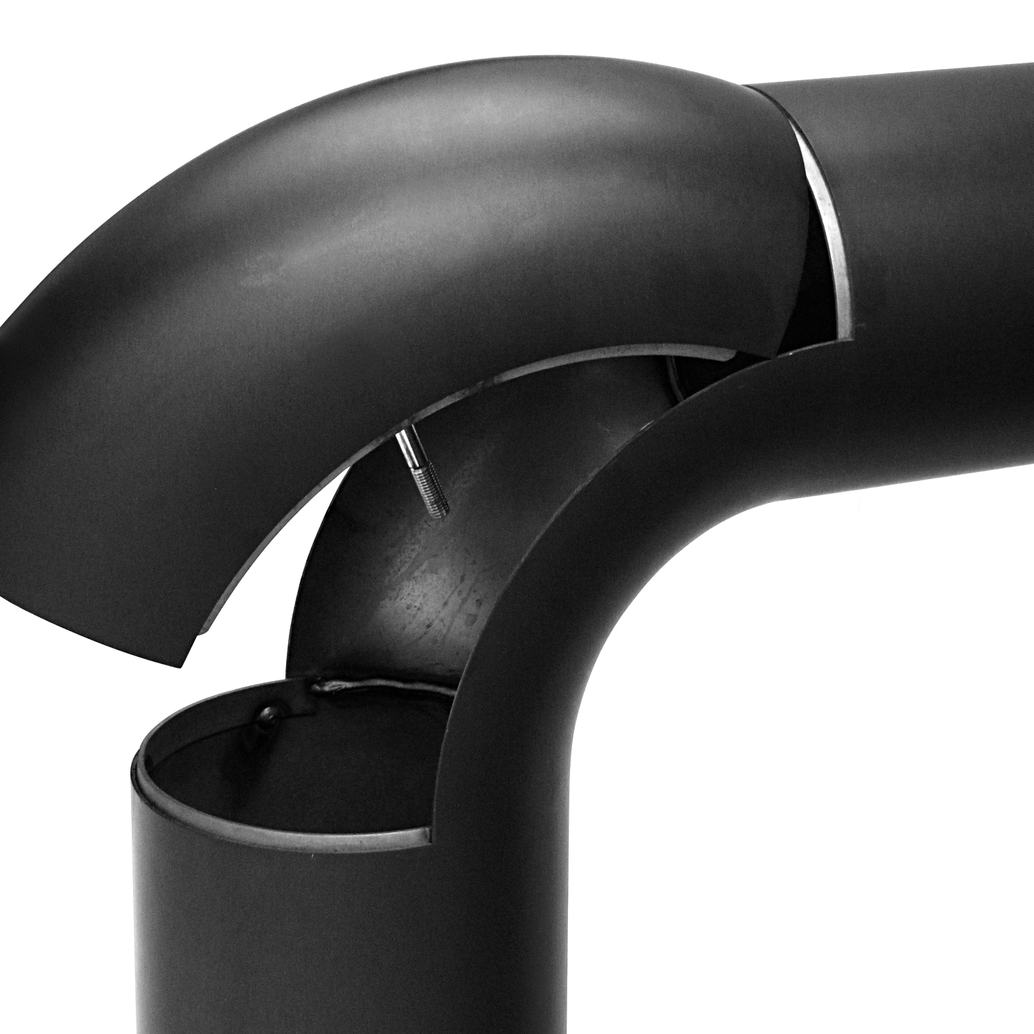 Raik Basic coude de tuyau de fumée set 150mm noir rond pour tuyau de fumée / conduit de fumée