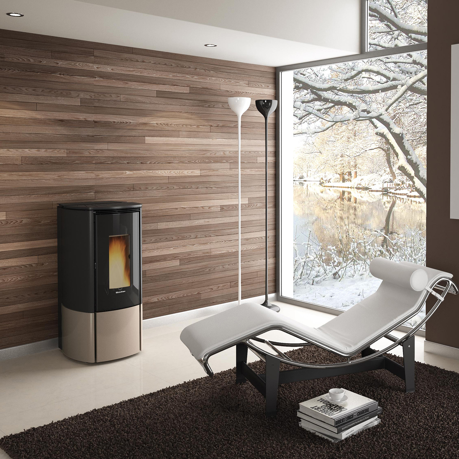 Extraflame Evolution Line Katia 11 poêle à granulés acier gris tourterelle