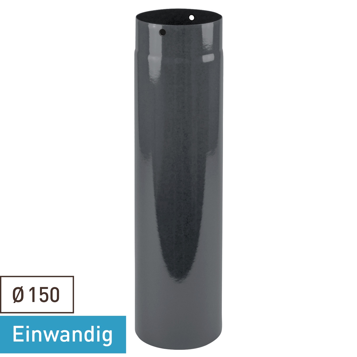 Tube de fumée Raik / Tuyau de poêle émaillé 150mm - 500mm Gris