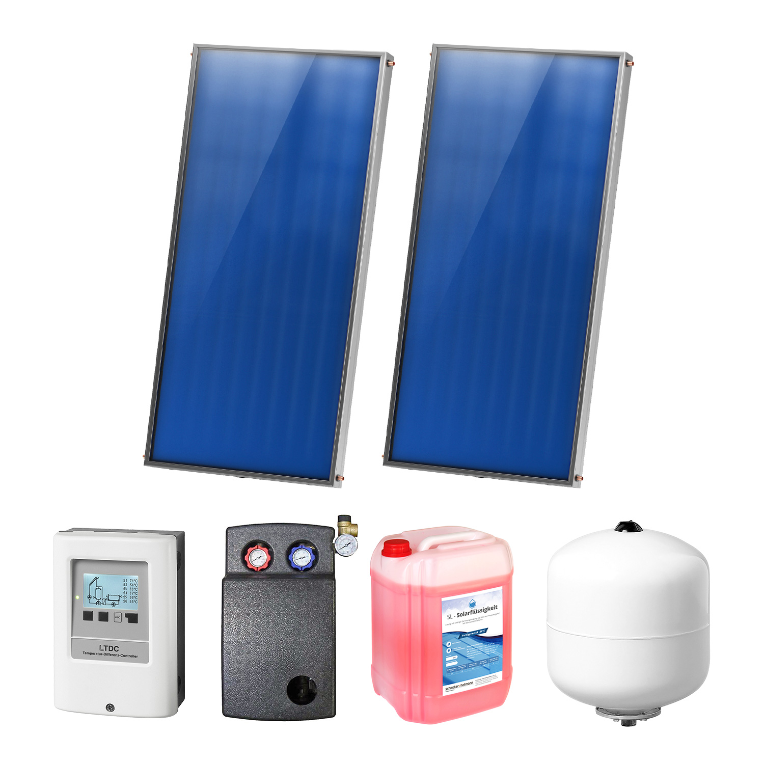 4,02 m² Sunex Kit de capteur solaire plat 1 2x AMP 2.0