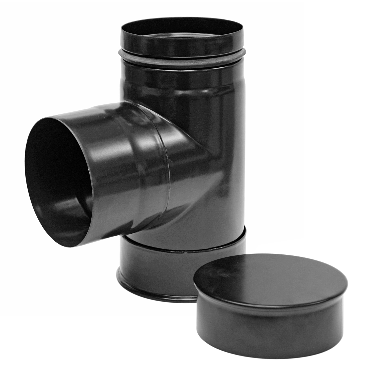Raik conduit de poêle / tuyau de poêle 120mm - Coude à capsule sans joint (pièce en T)