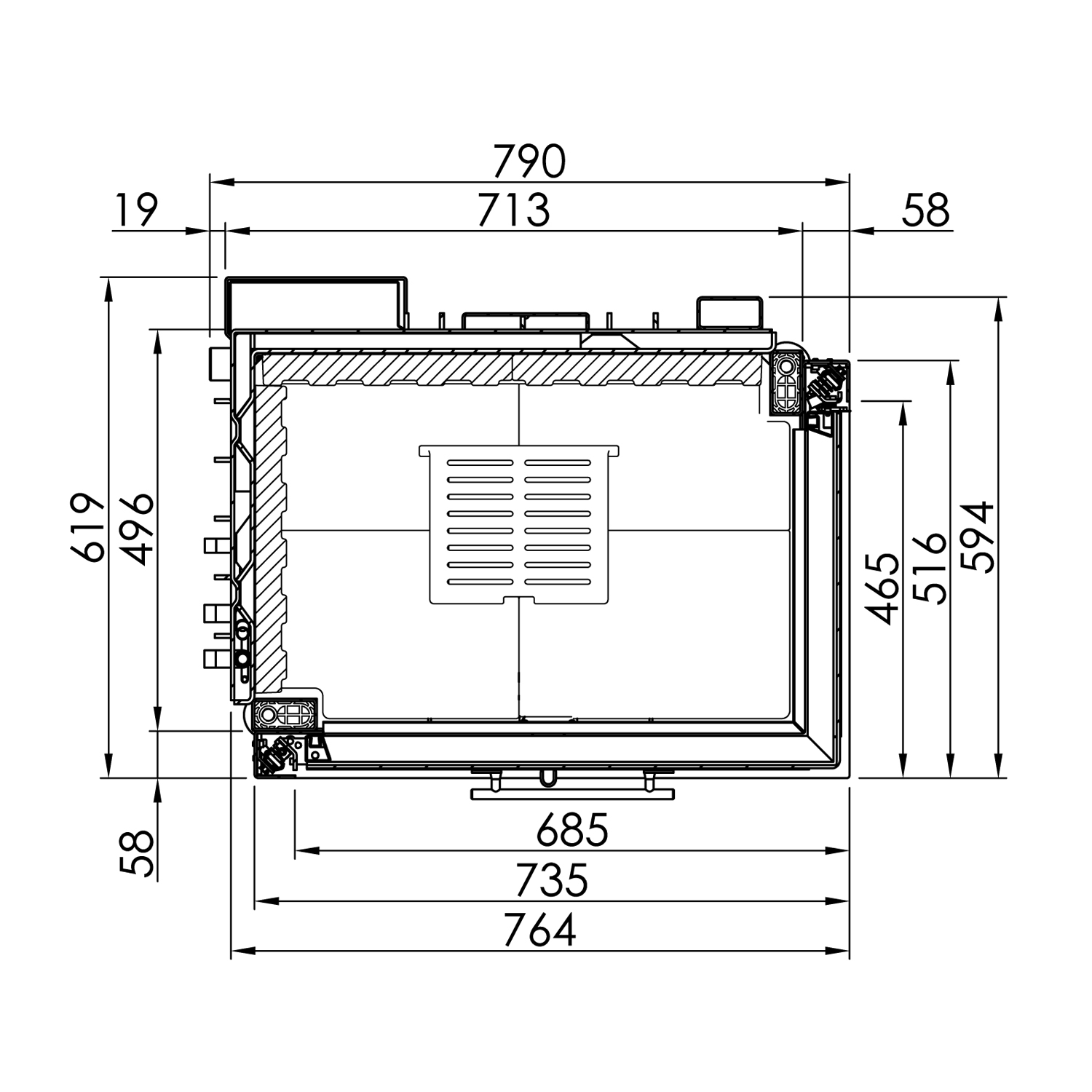 Spartherm Varia 2Rh H2O insert de cheminée à eau d'angle