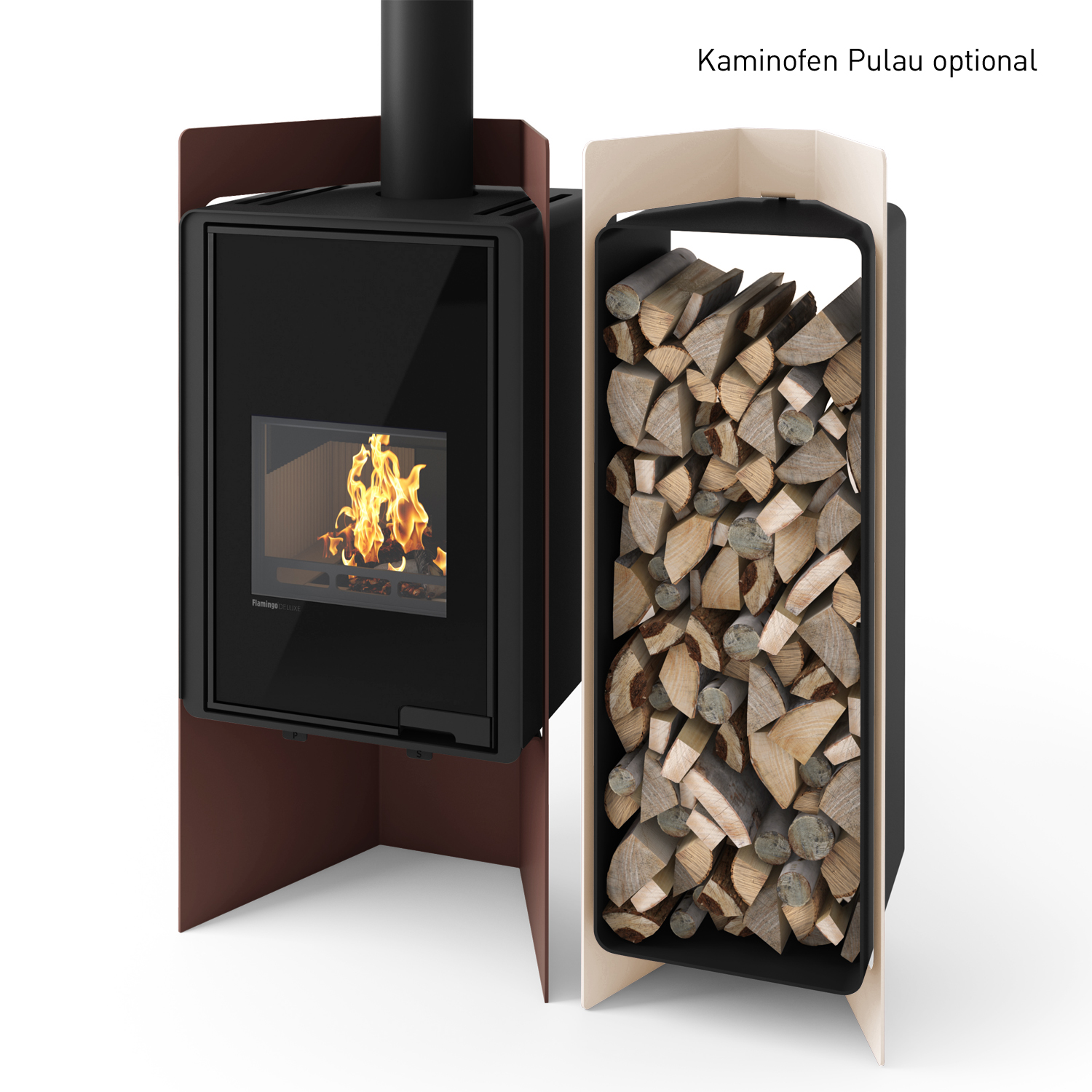 HS Flamingo Deluxe 4 Étagère en Bois Crème