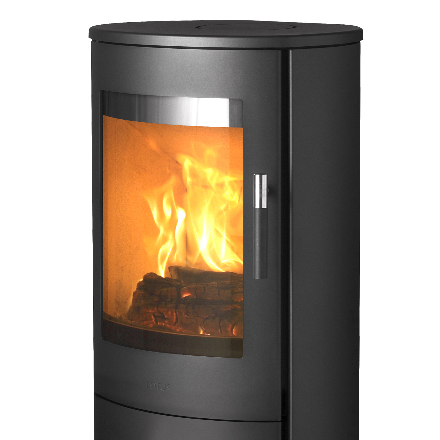 Poêle à bois Lotus Mira 3 Noir, évacuation des fumées à l'arrière