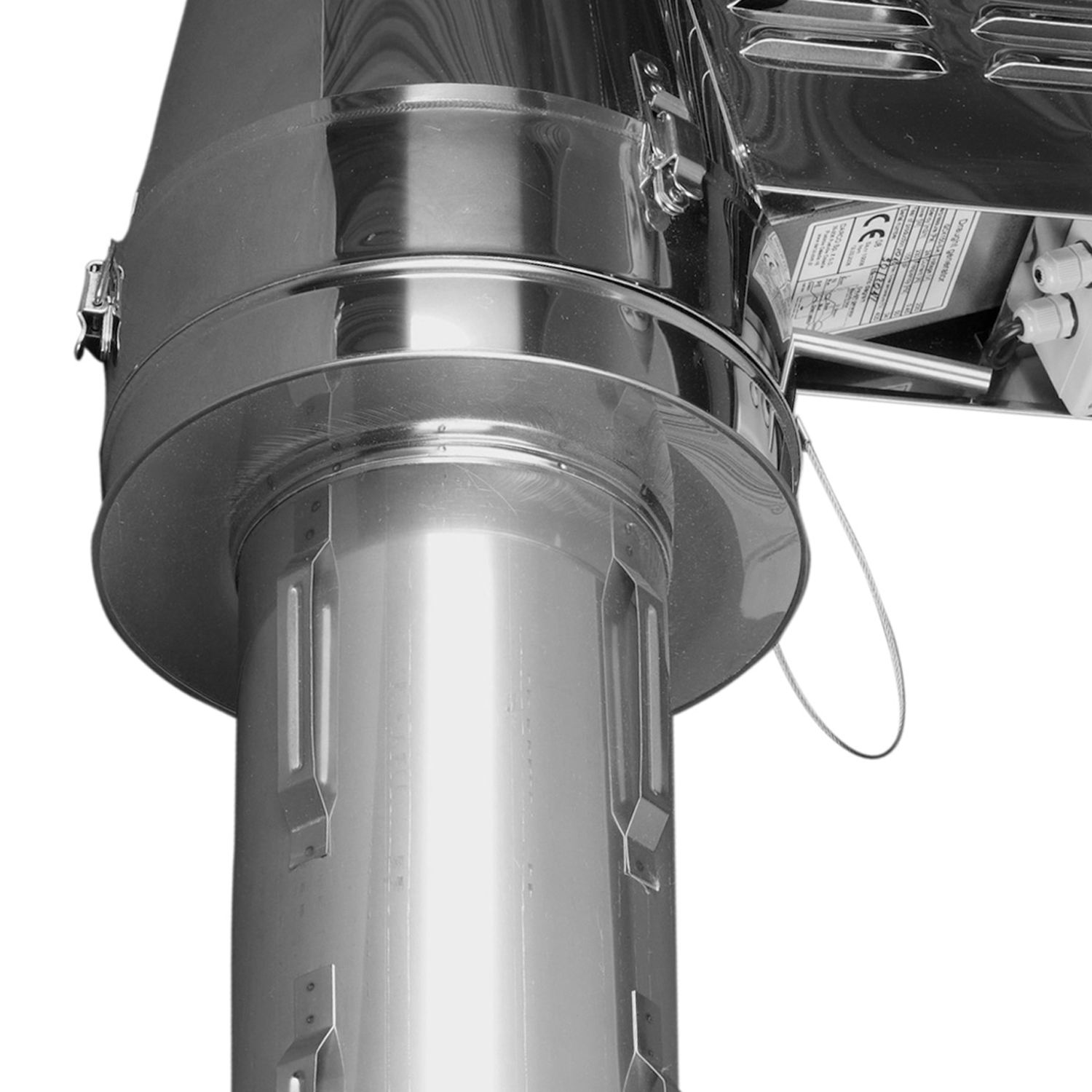 Ventilateur de fumée GCK150 avec insertion prolongée + régulateur 12 niveaux en saillie.