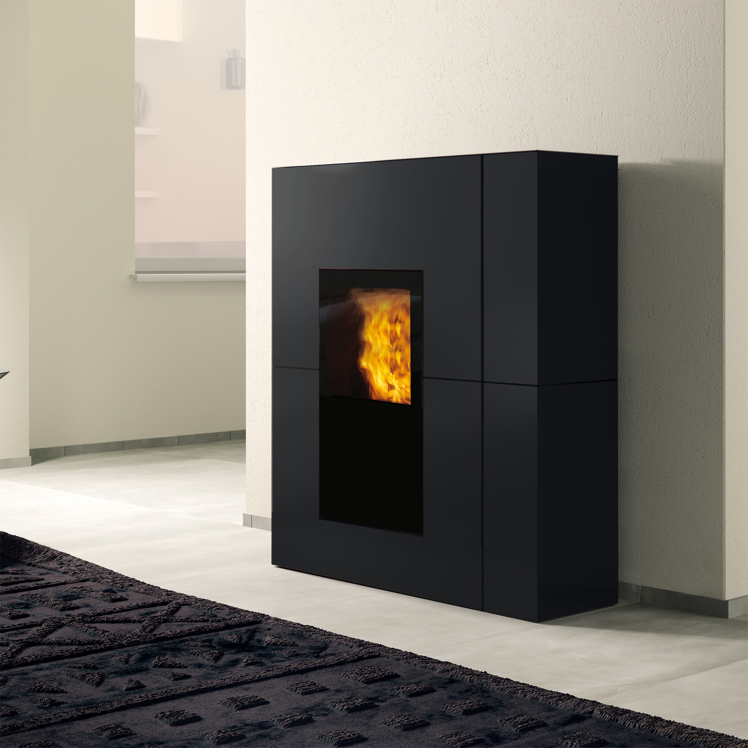 Edilkamin Blade H19 poêle à granulés bouilleur acier noir incl. kit R-FX