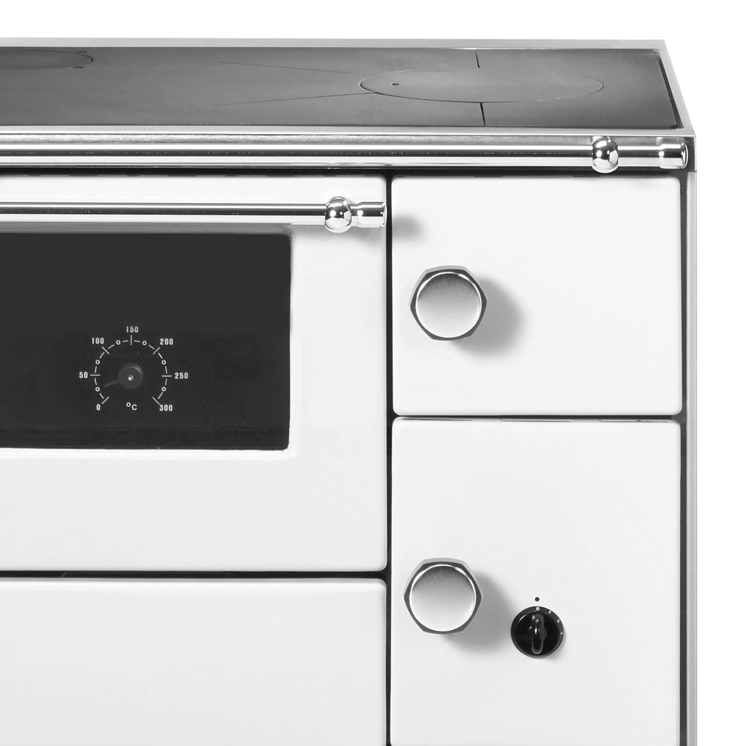Westminster K76-70 cuisinière à bois acier blanc, gauche