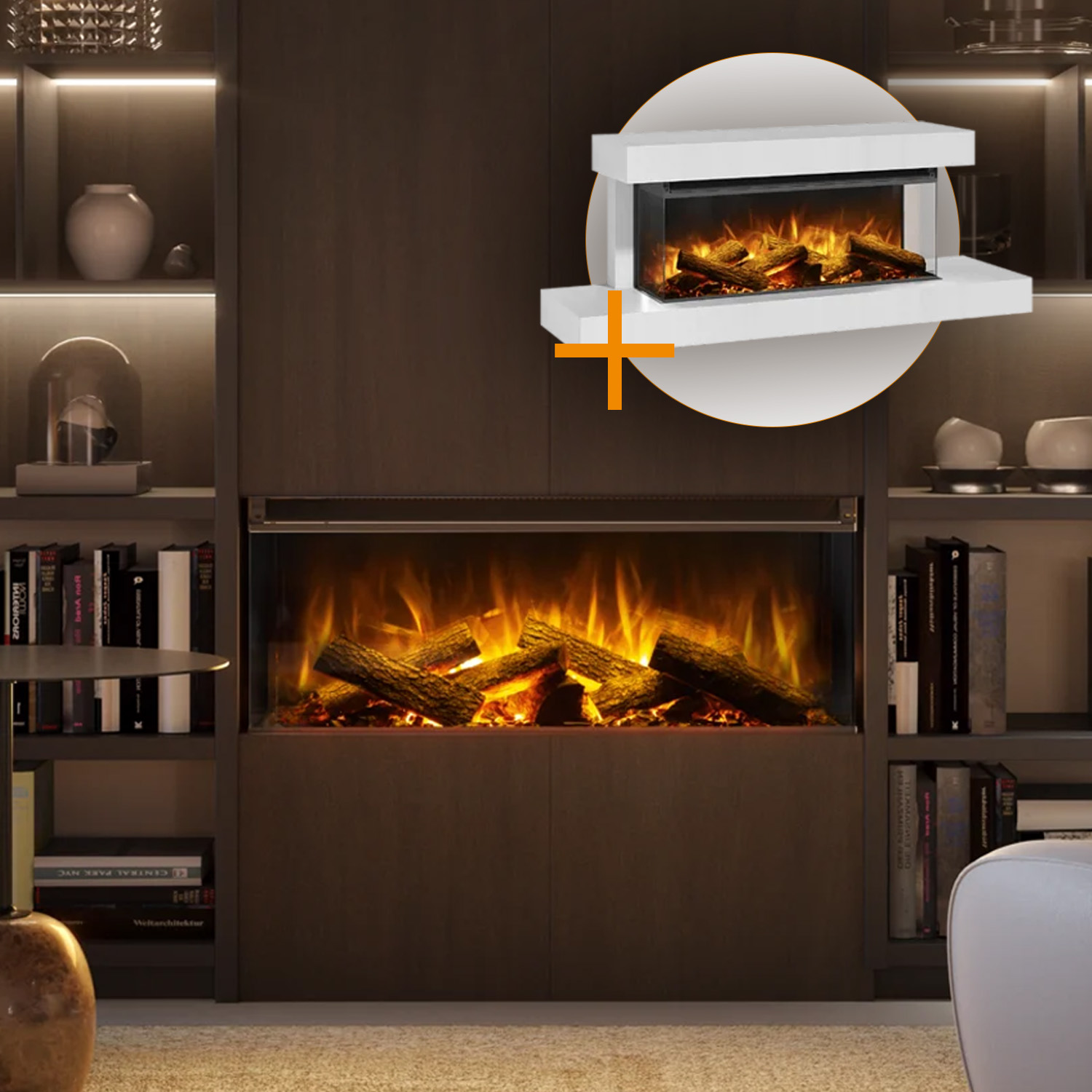 La Nordica Lumen 870 Cheminée électrique LED blanc craie