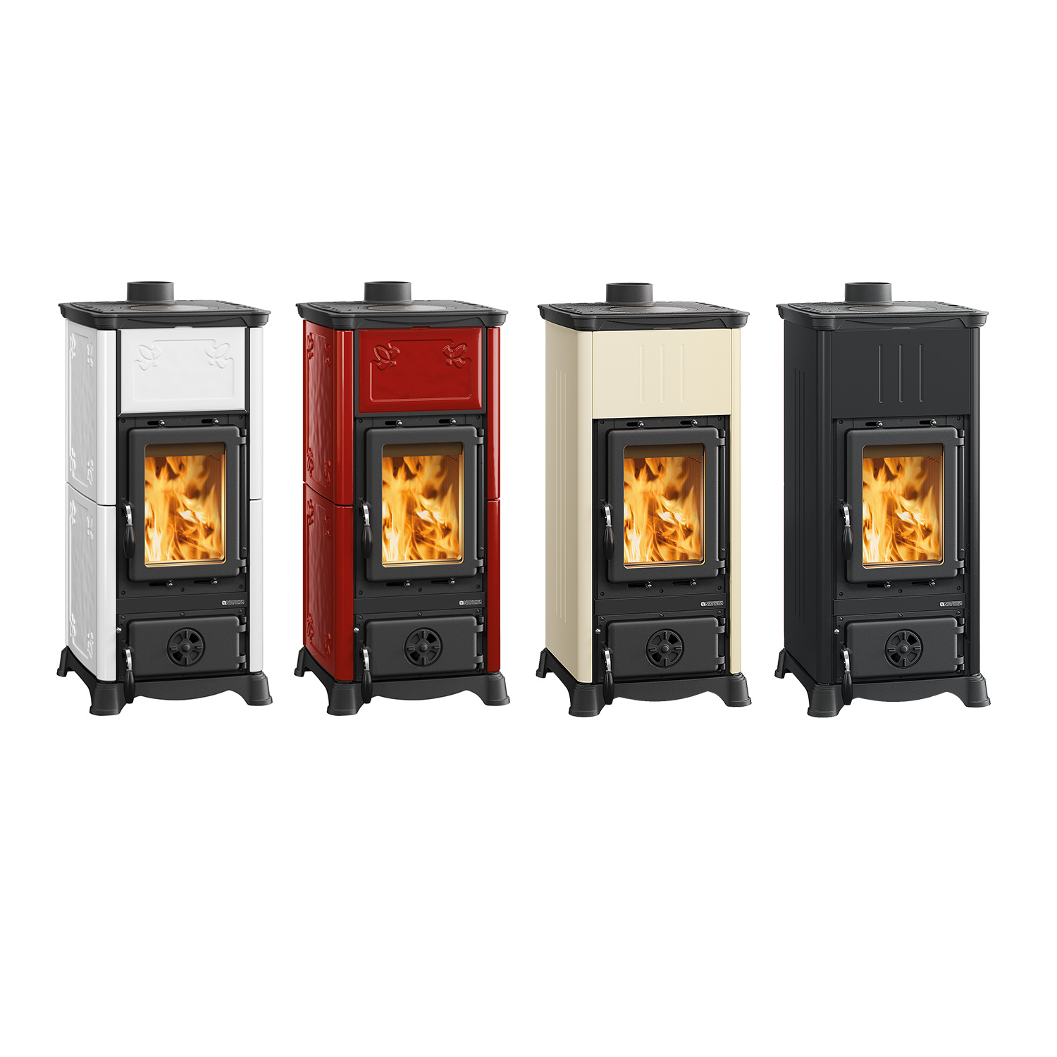 Poêle à bois La Nordica Emiliana Acier Noir-Anthracite