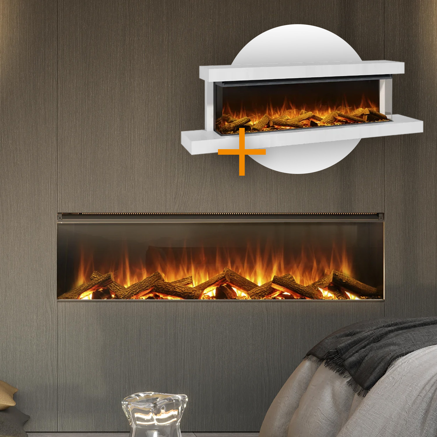 La Nordica Lumen 1600 Cheminée électrique LED blanc craie