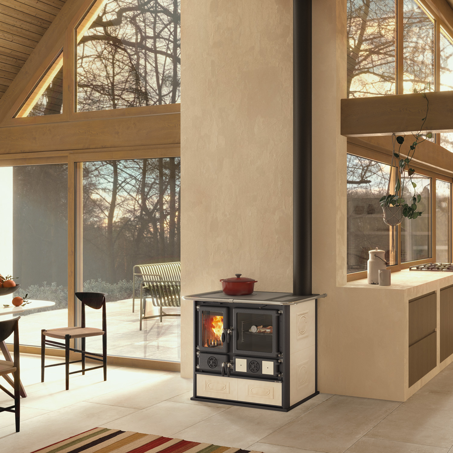 La Nordica Rosa 16 cuisinière à bois céramique Liberty Panna