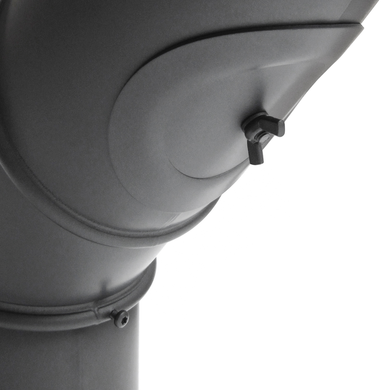 Raik Basic coude multiple 130mm gris fonte avec porte – 4 pièces pour tuyau de fumée / conduit de fumée