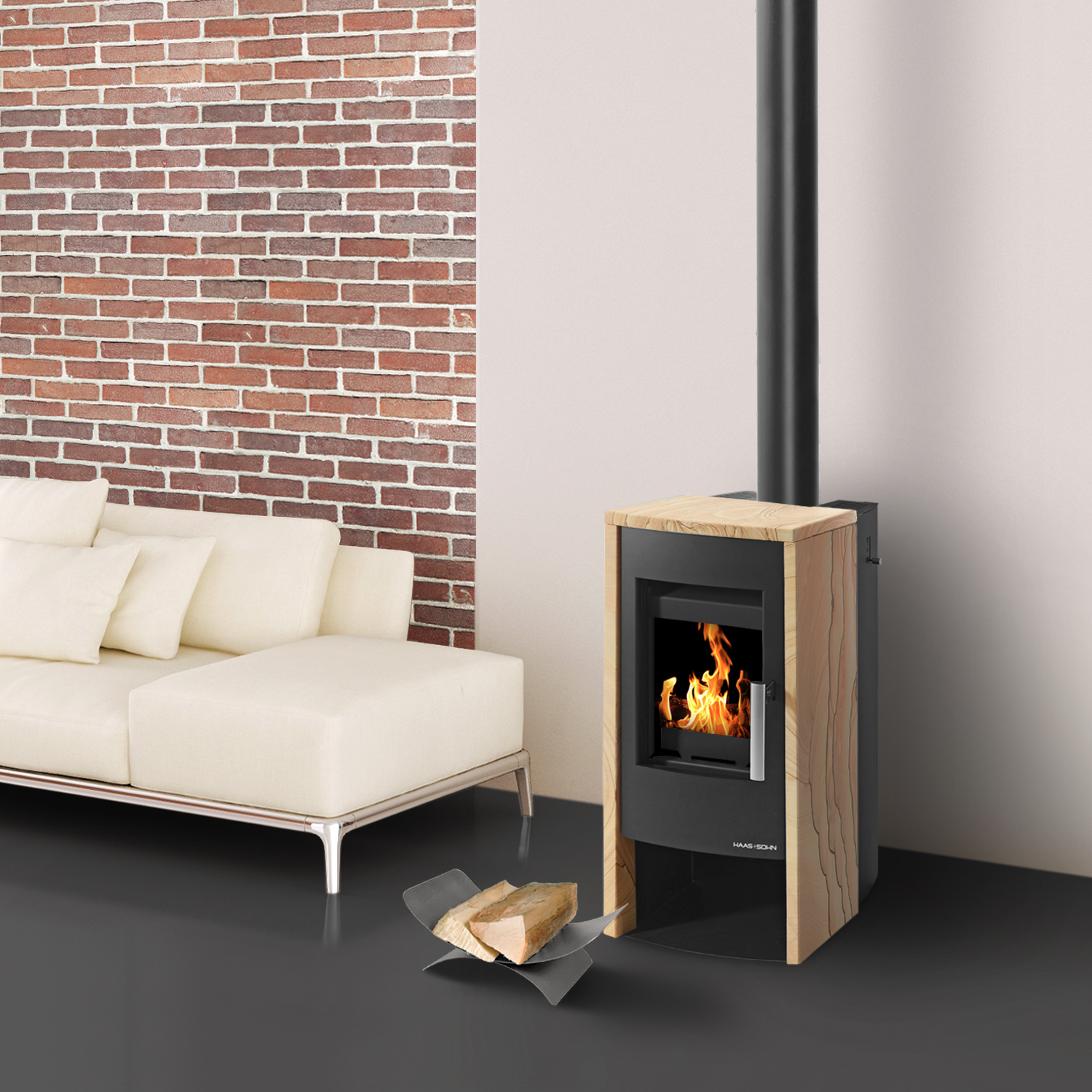 Haas+Sohn Rubus easy Poêle à bois Noir / Woodstone
