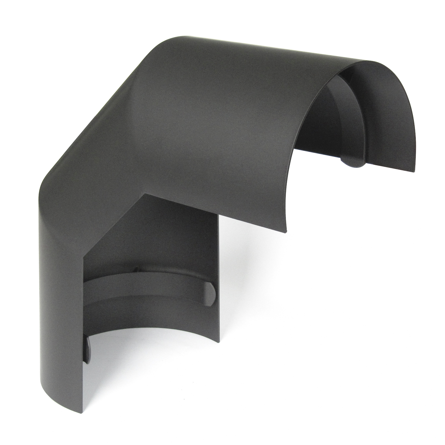 Coude de conduit de fumée / Tuyau de poêle 130 mm - Écran thermique 90° gris fonte