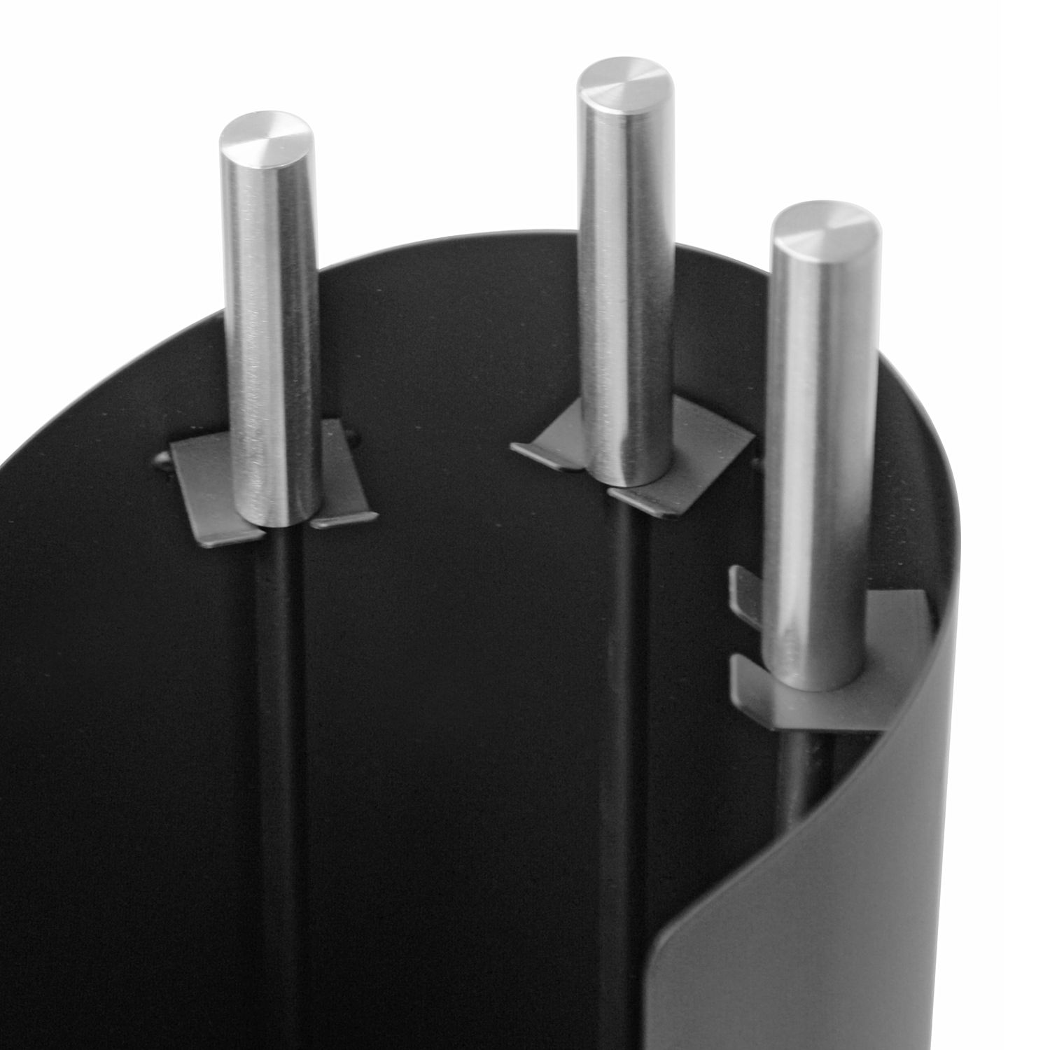 Raik Ensemble d'outils de cheminée Fritz, 3 pièces, noir, poignées en acier inoxydable, 61 cm