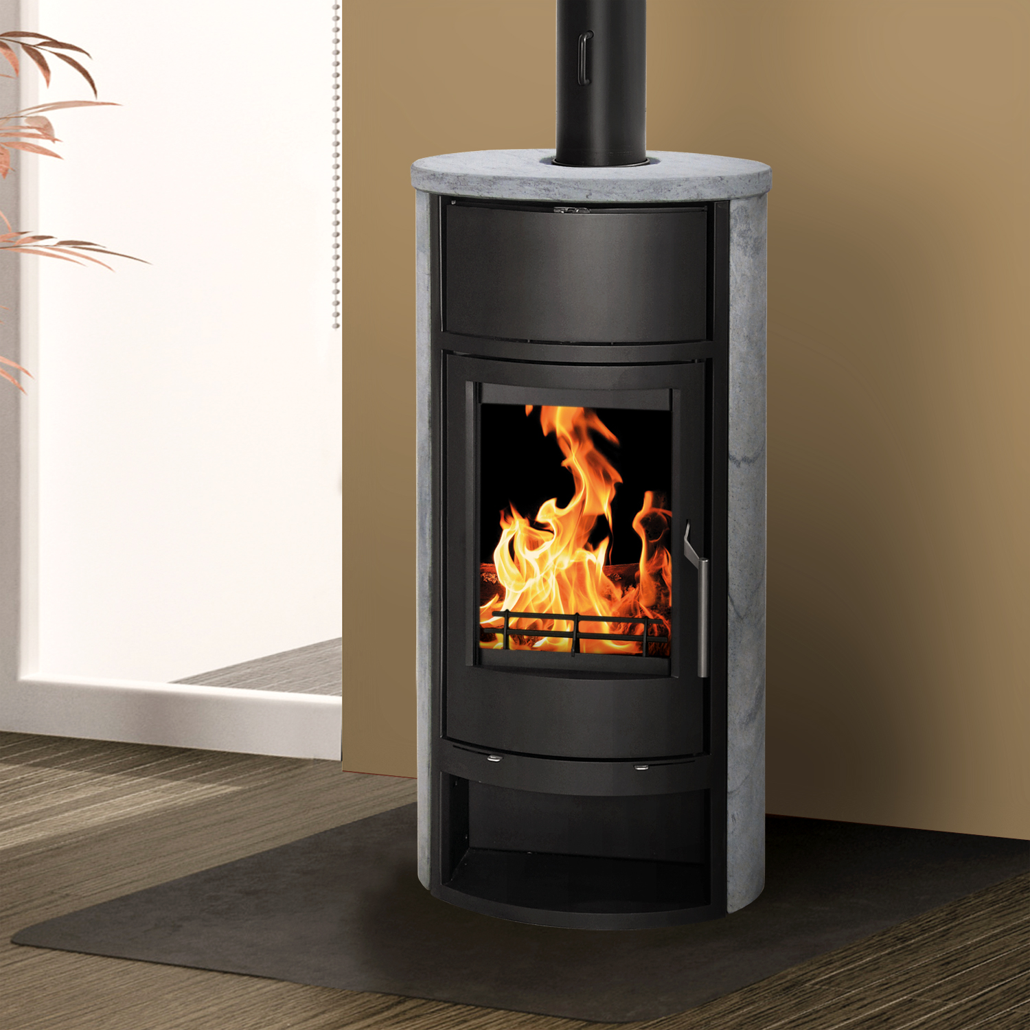 Schmitzker Faro H2O Poêle à bois hydro pierre ollaire