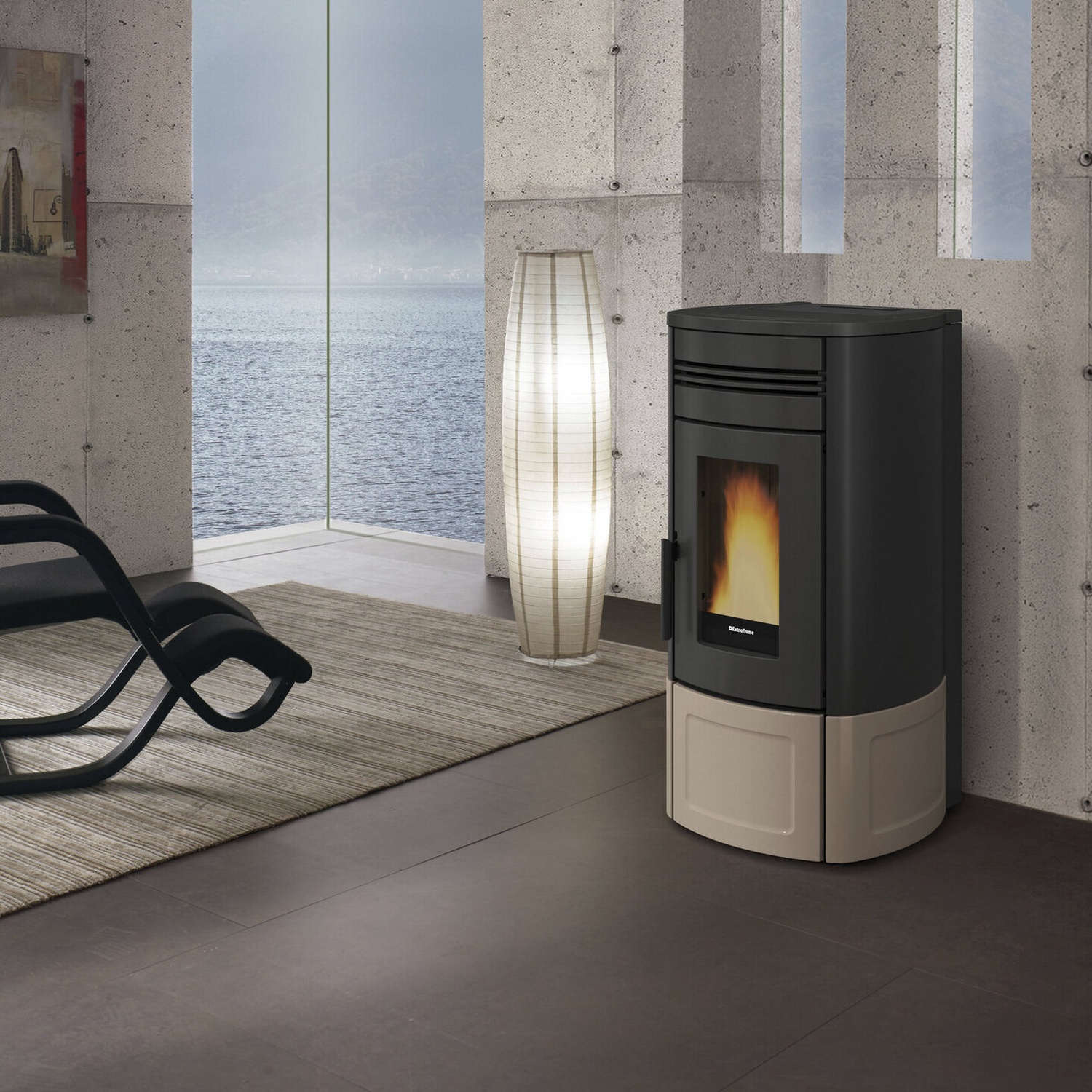 Extraflame NORIS PLUS LUX - Taupe poêle à granulés EVOLUTION LINE