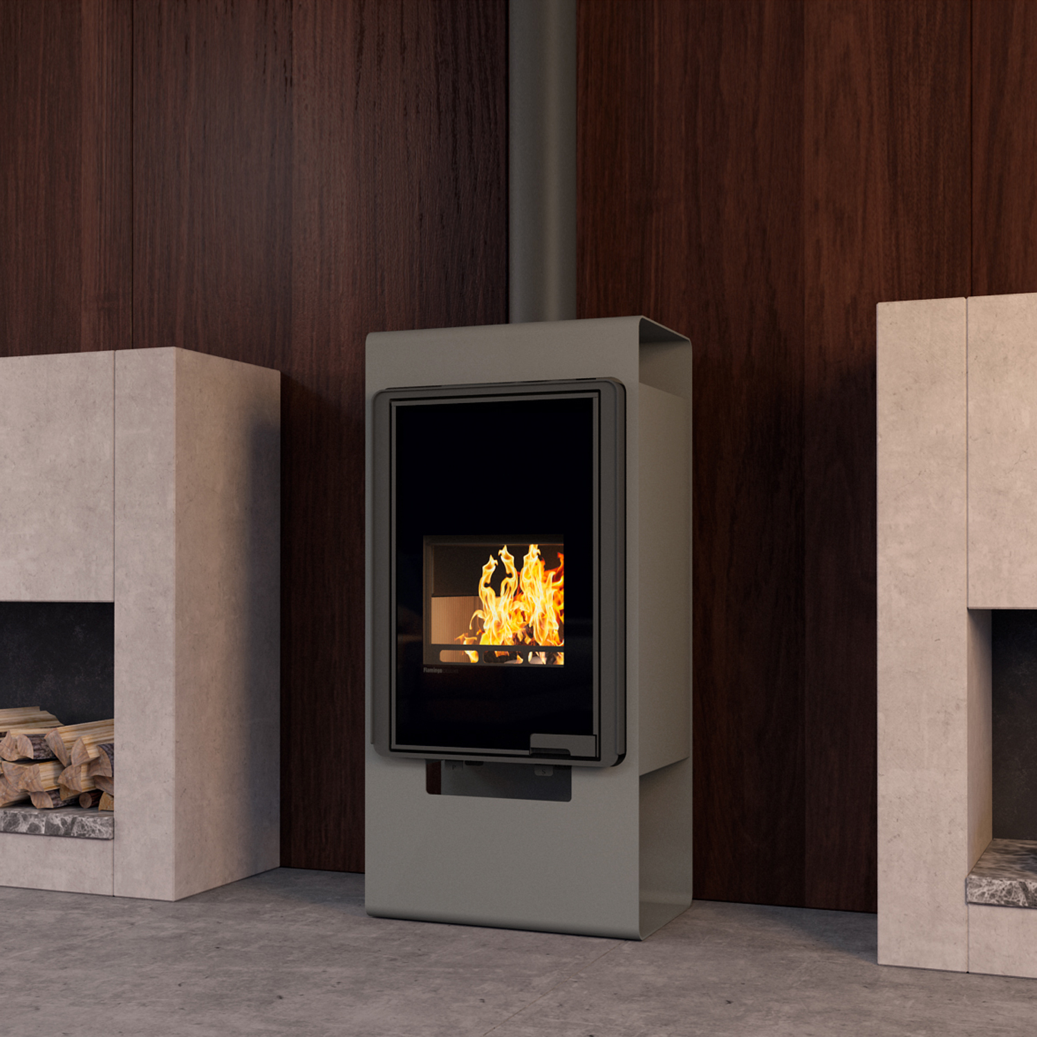 Poêle à bois HS Flamingo Deluxe Singa Gris