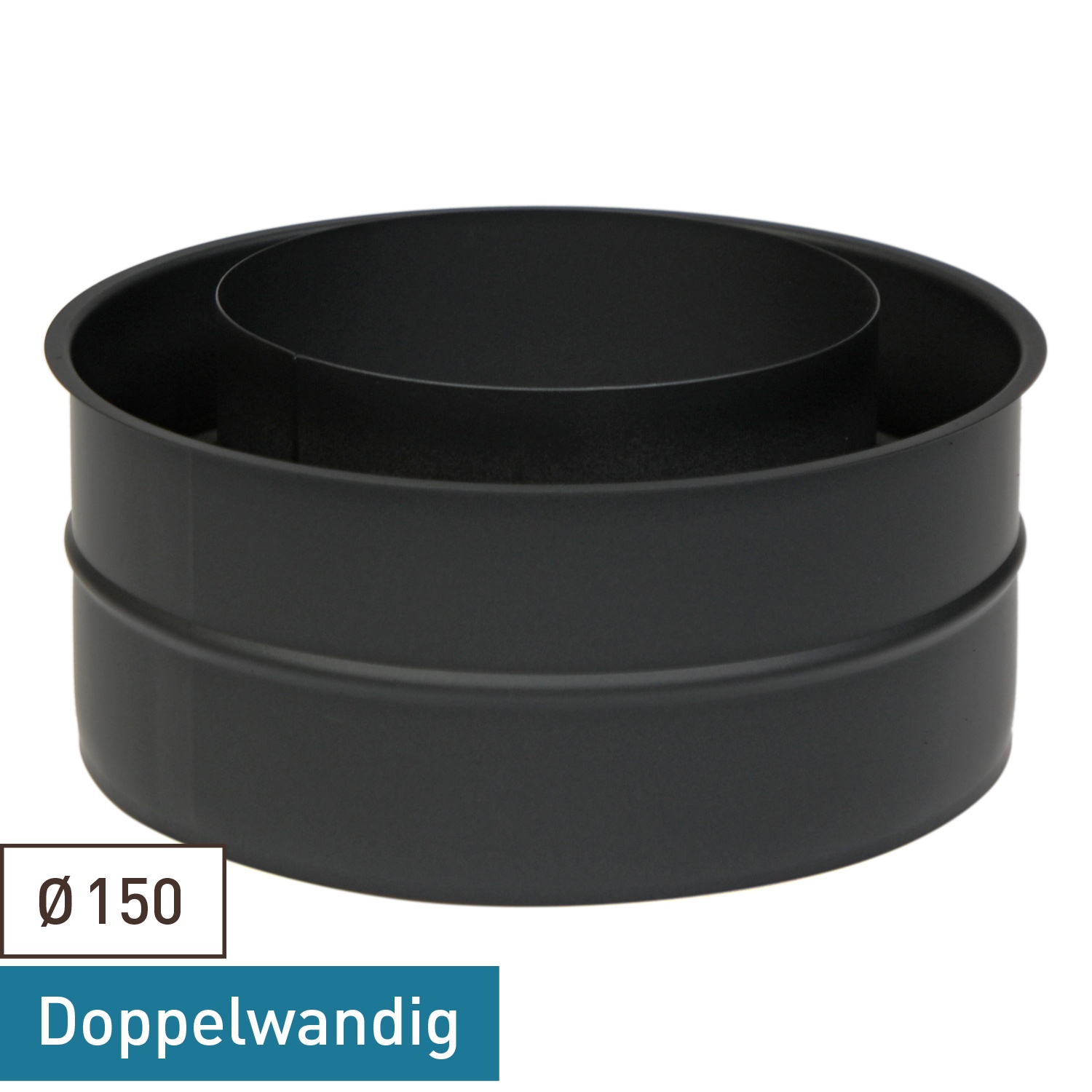 Raik Coltherm fourreau mural double paroi 150mm noir double paroi pour tuyau de fumée / conduit de fumée