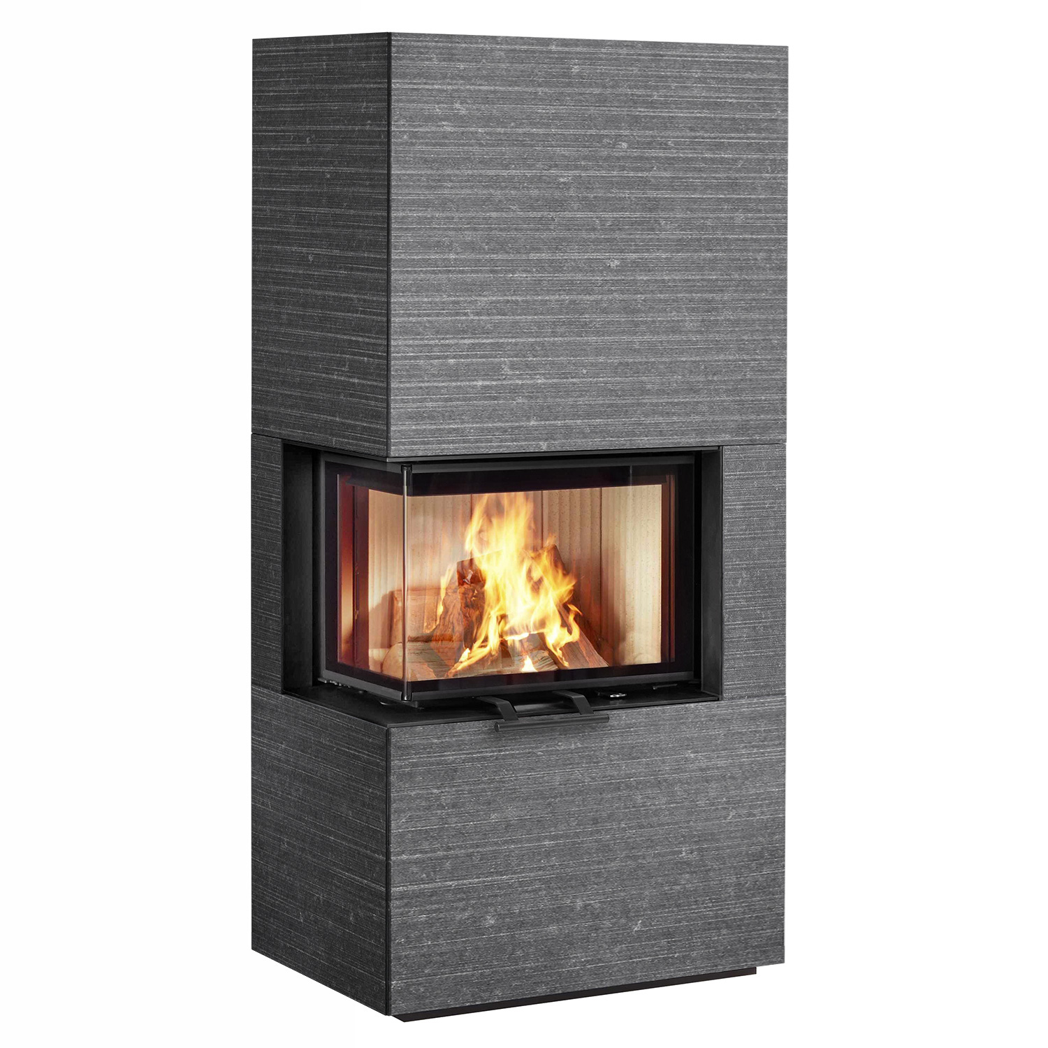 Olsberg Osorno L TopStone poêle à bois Gabbro nero ferrara ligne droite, à gauche