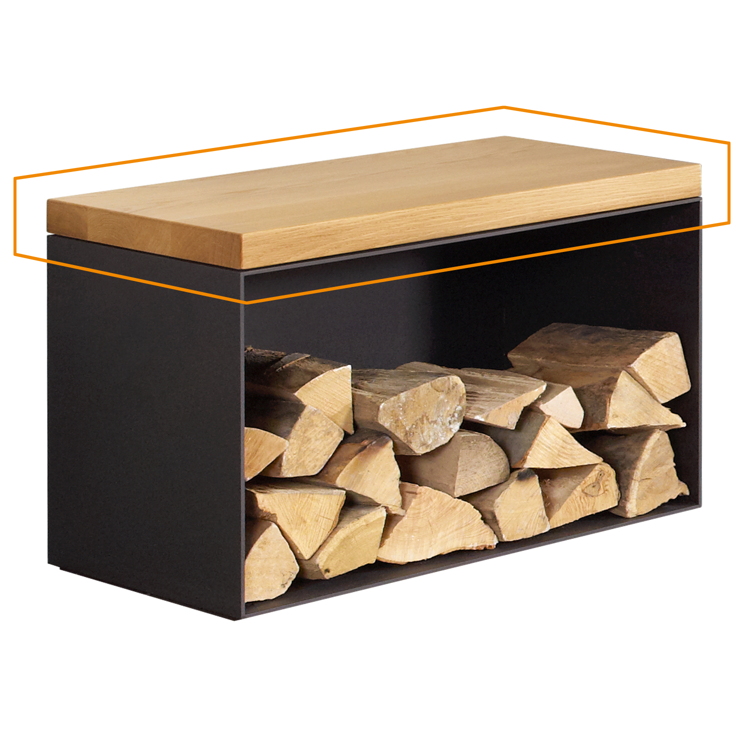 Banc Olsberg avec étagère en bois